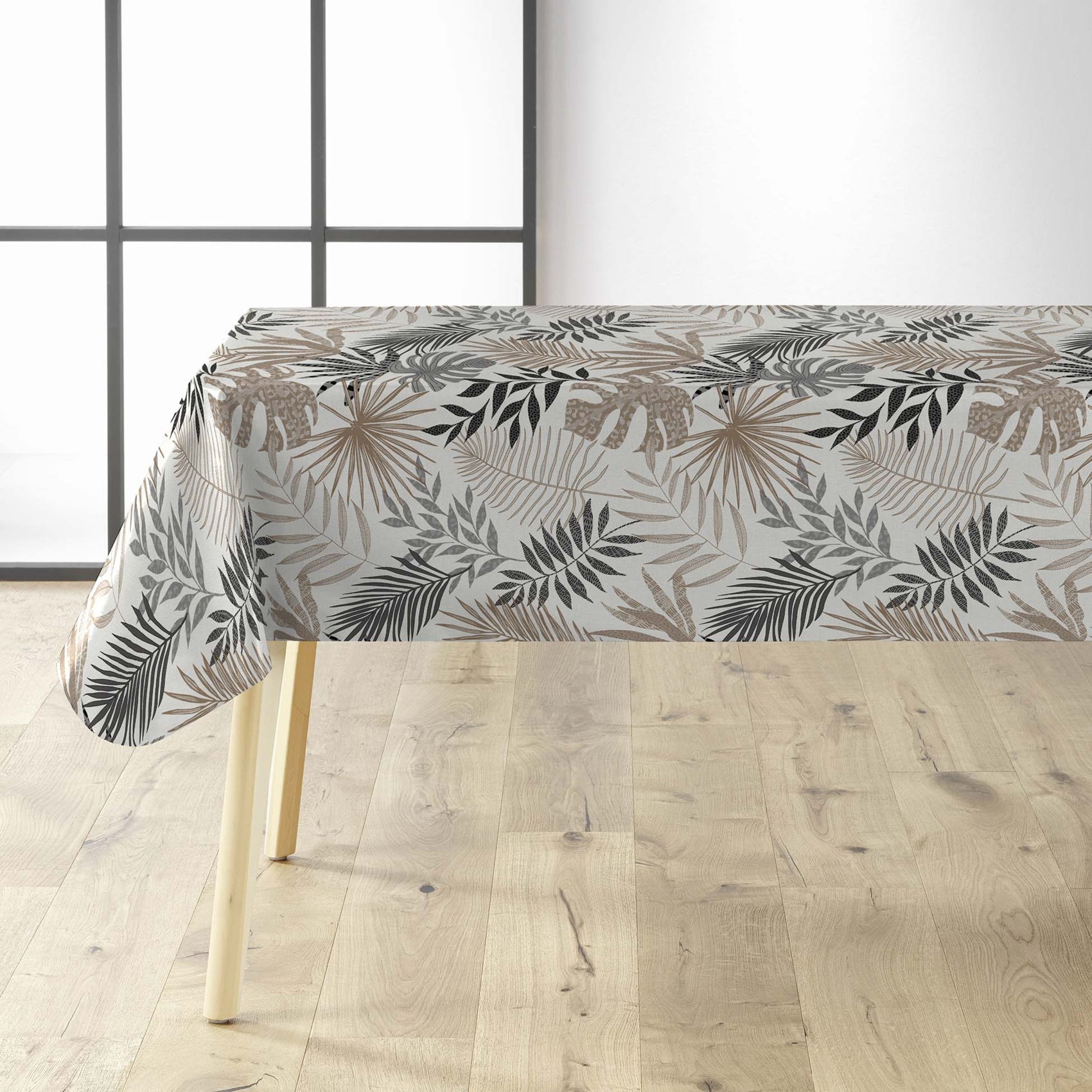 Toile cirée texturée motif feuillage pailleté sur mesure — vue 3