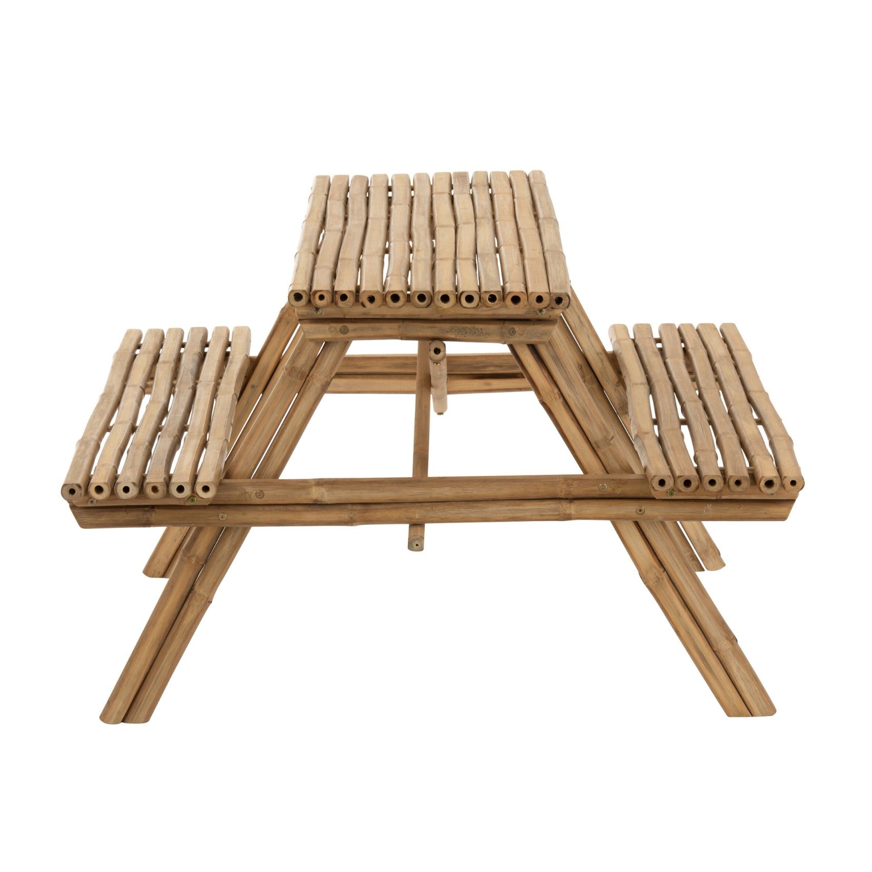Table de pique-nique en bambou naturel — vue 3