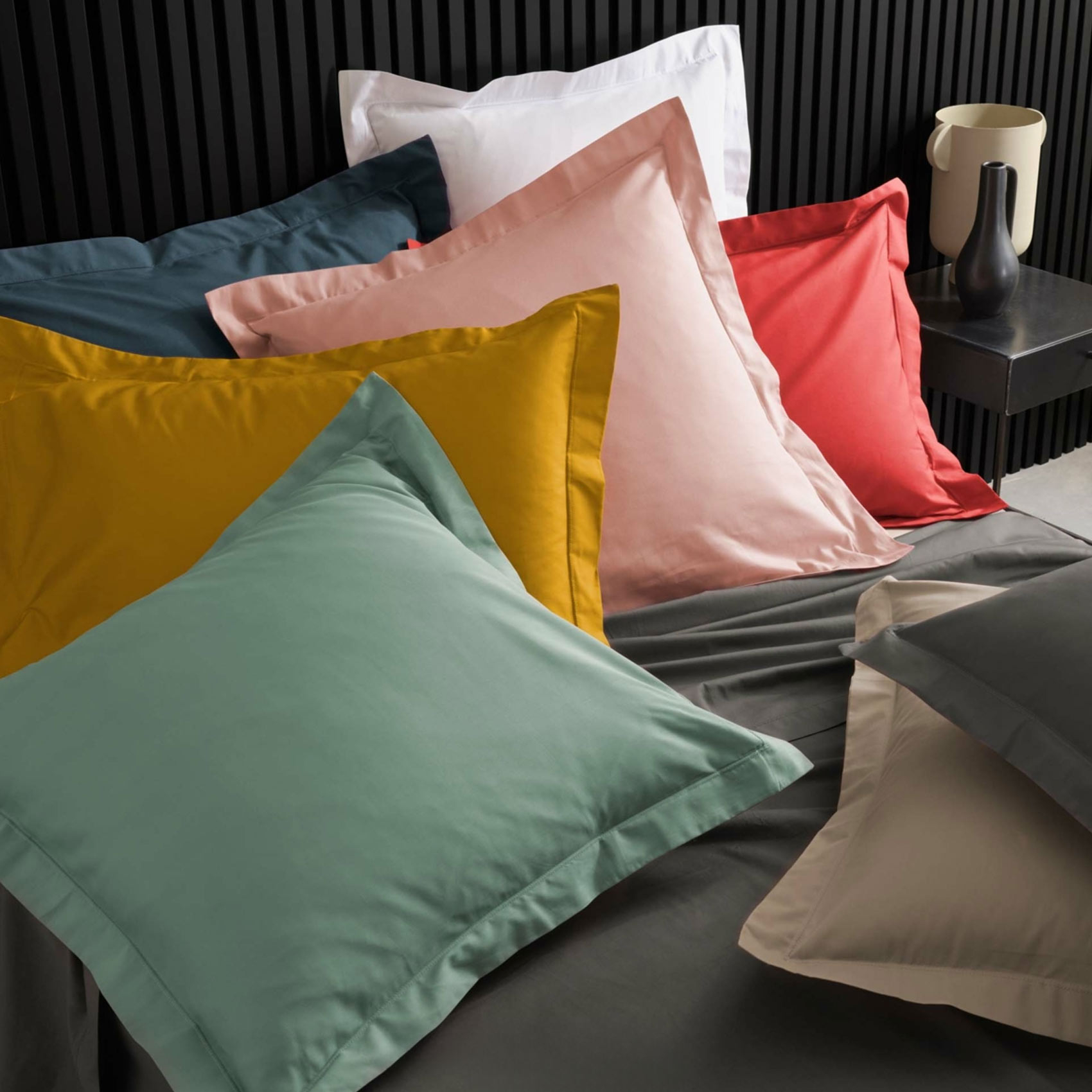 Taie d'oreiller volant plat 100% percale de coton ORIGINE — vue 4