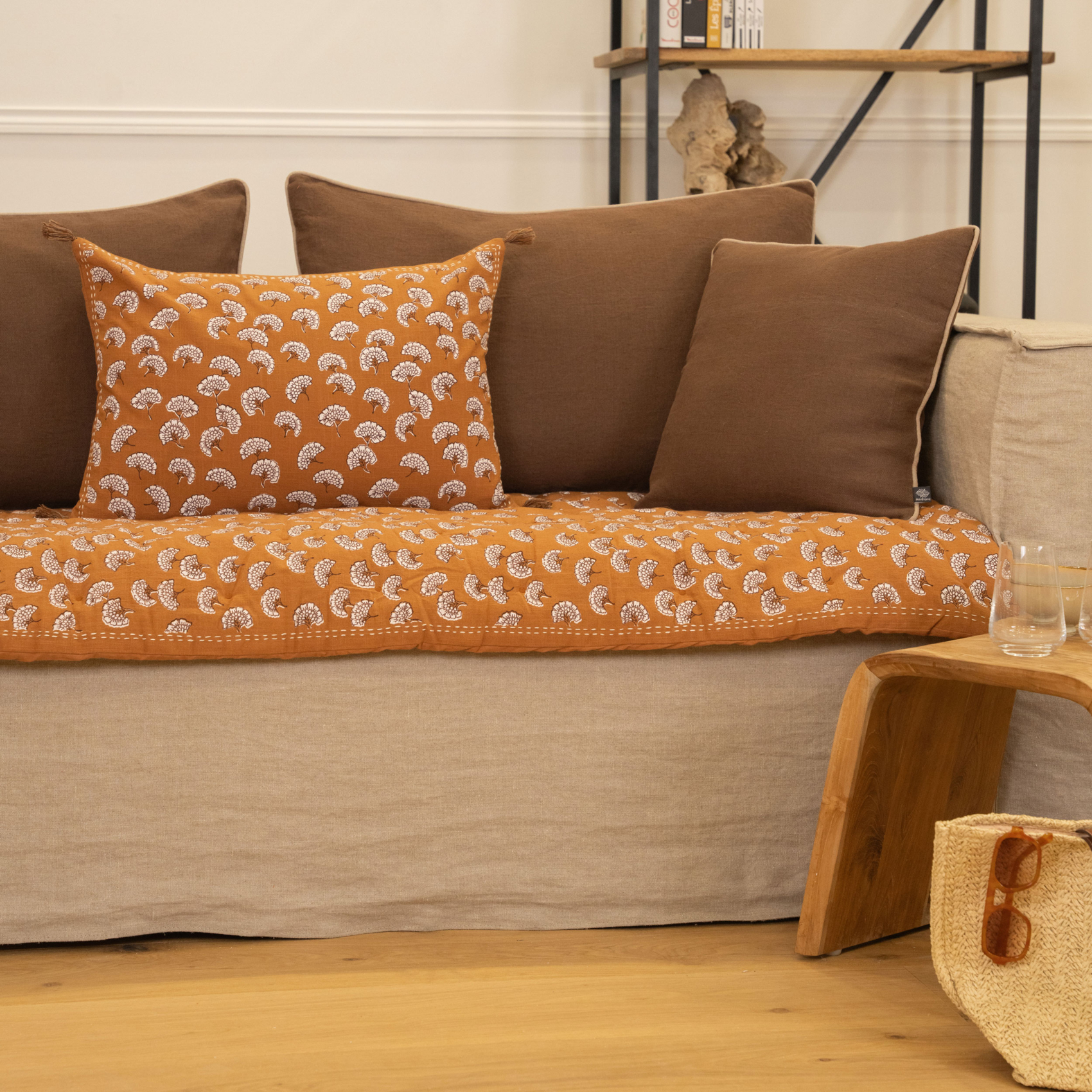 Édredon imprimé 100% coton avec pompon — vue 5