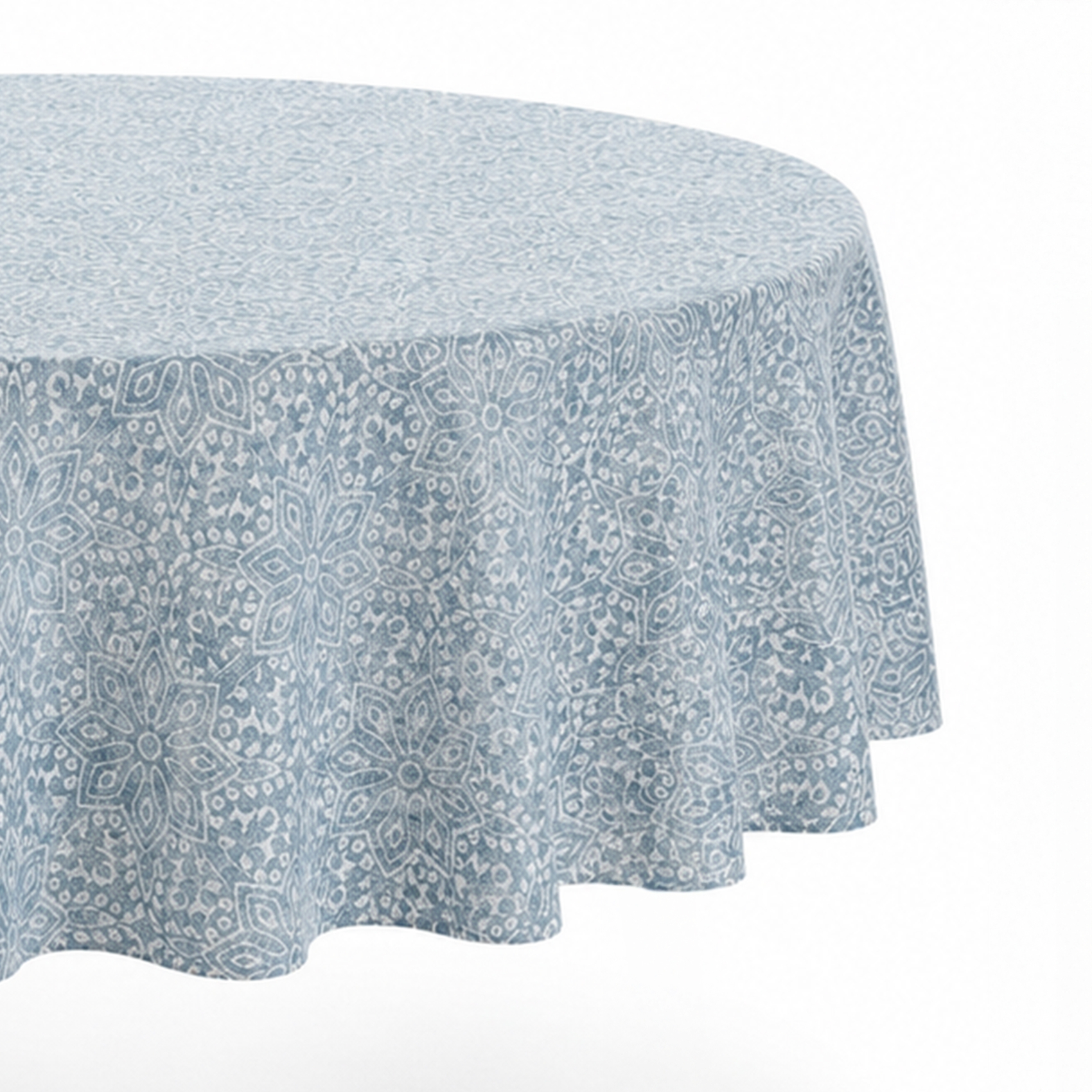 Nappe ronde en polycoton enduit anti-tache graphique