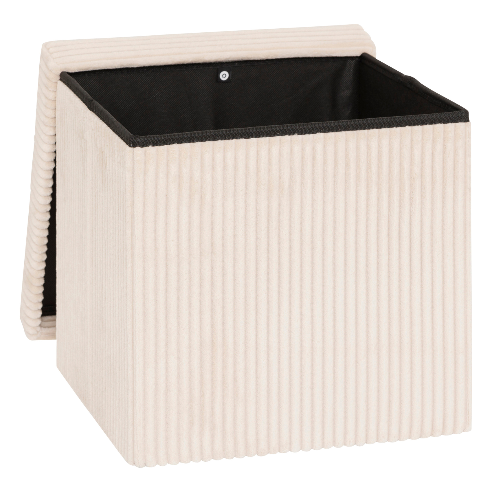 Pouf pliable effet velours côtelé avec rangement intégré — vue 5