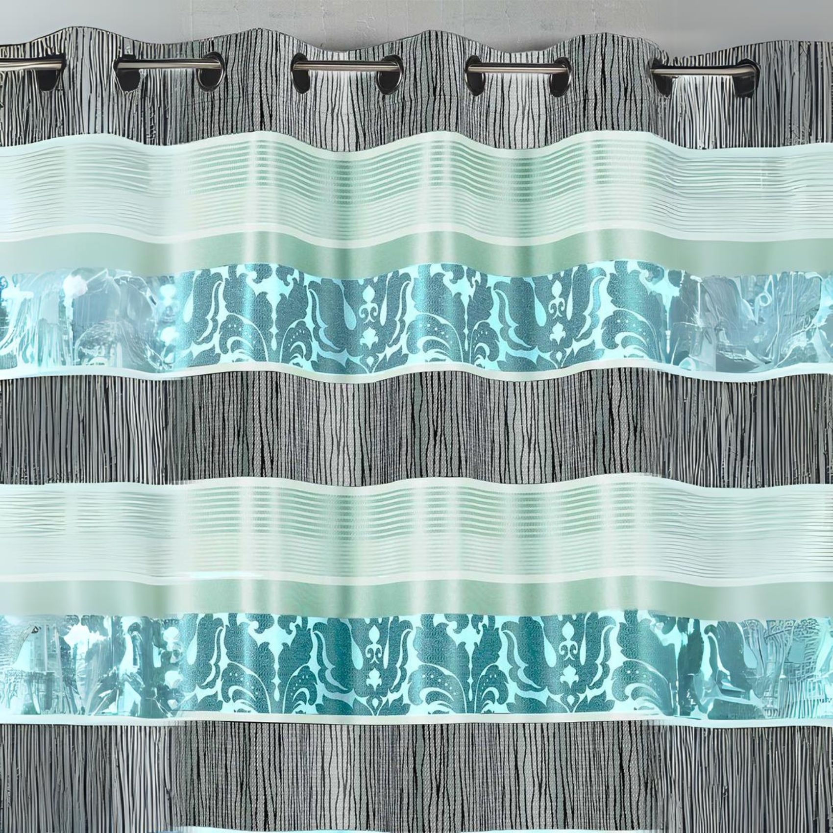 Rideau en jacquard à rayures horizontales colorées — vue 6