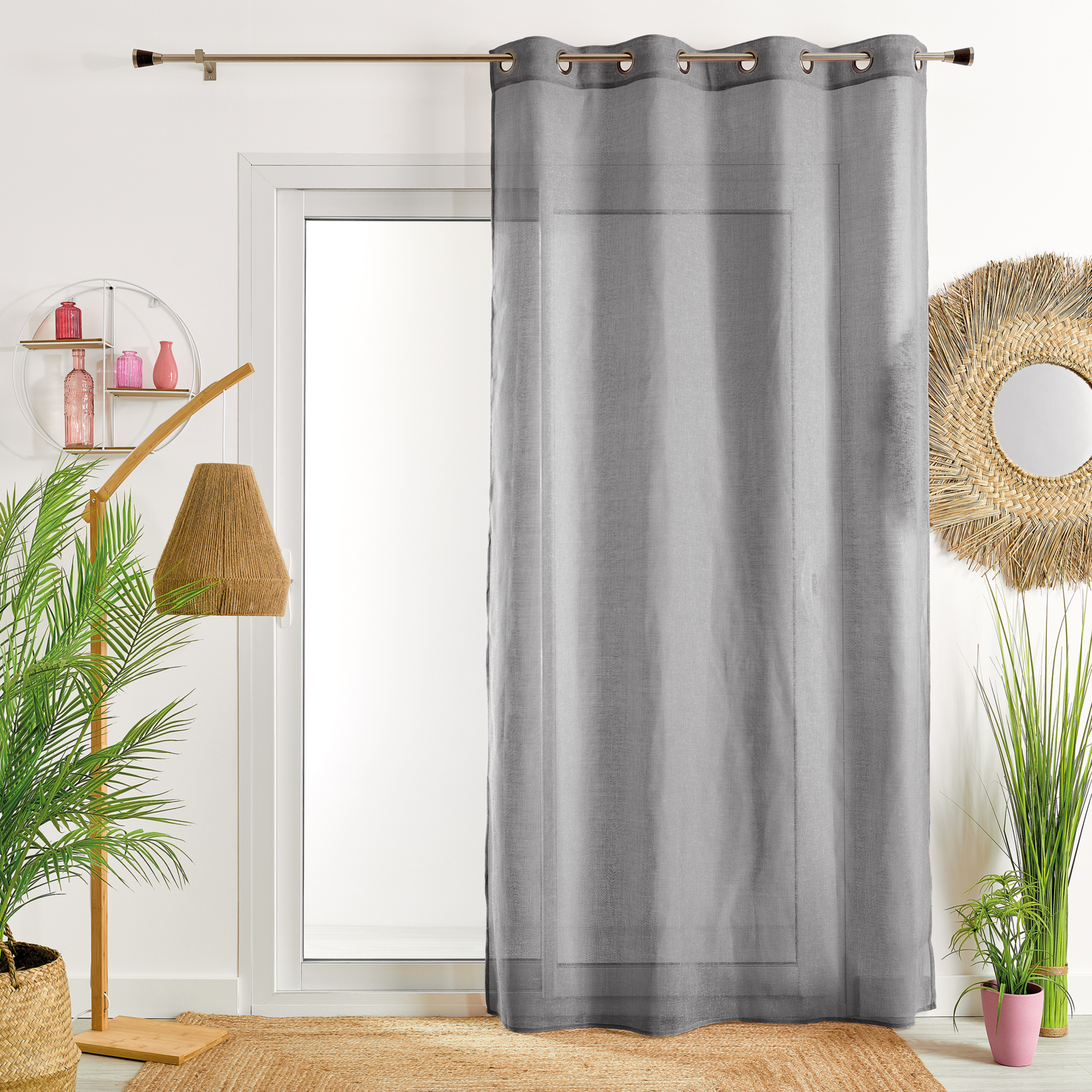 Voilage poly-lin uni  fluide — vue 3