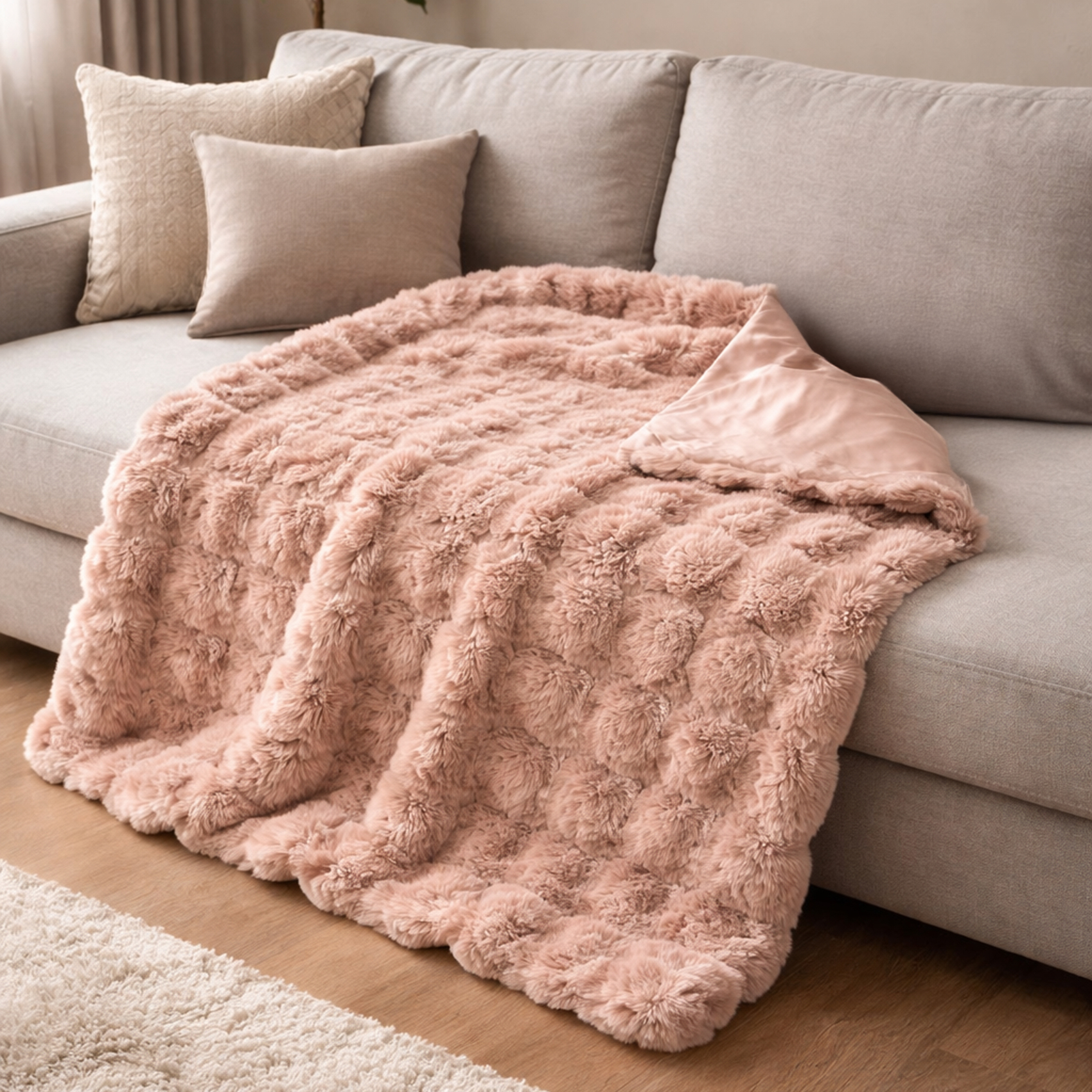 Plaid ultra doux 700 g/m² effet relief bubble — vue 5