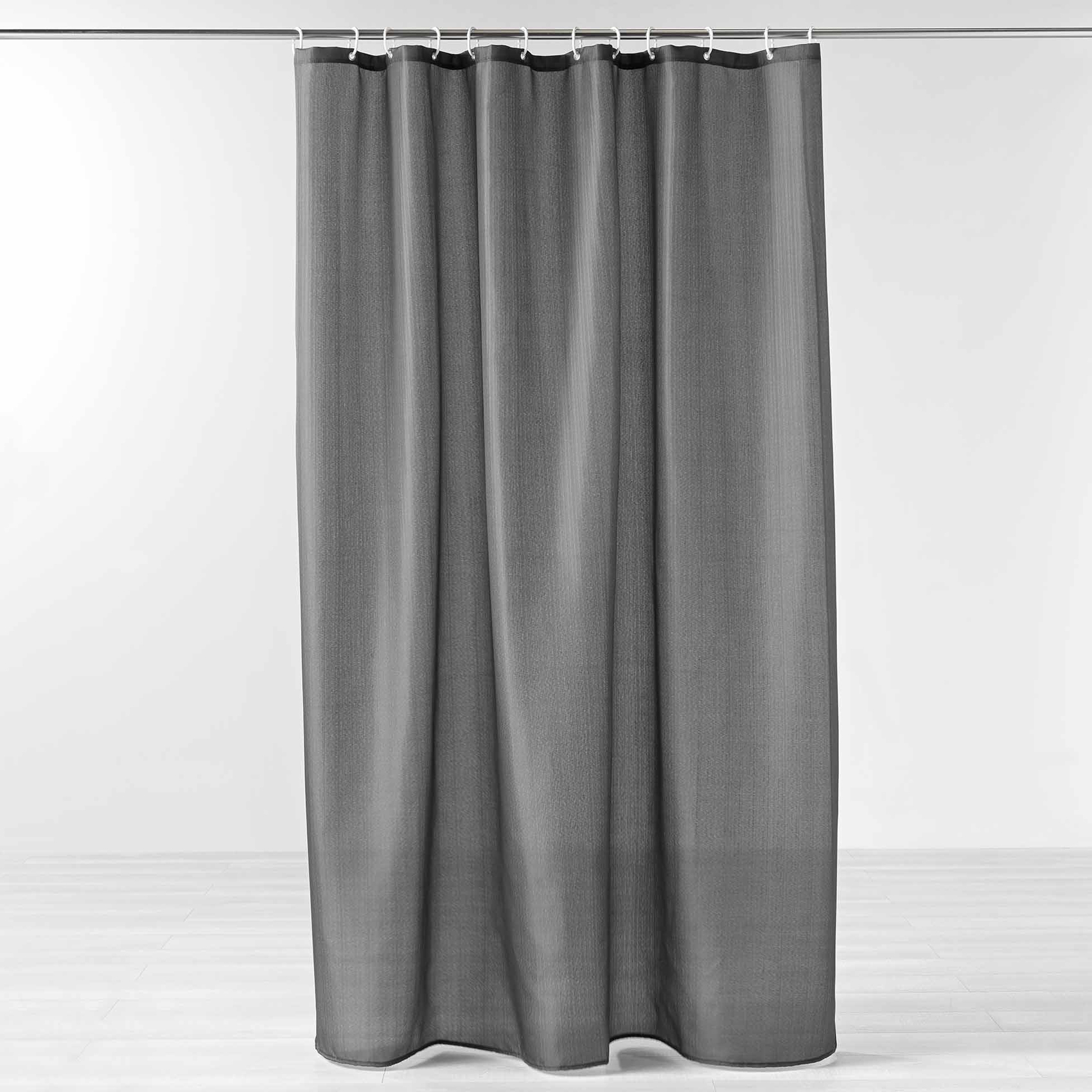 Rideau de douche uni avec crochets — vue 3