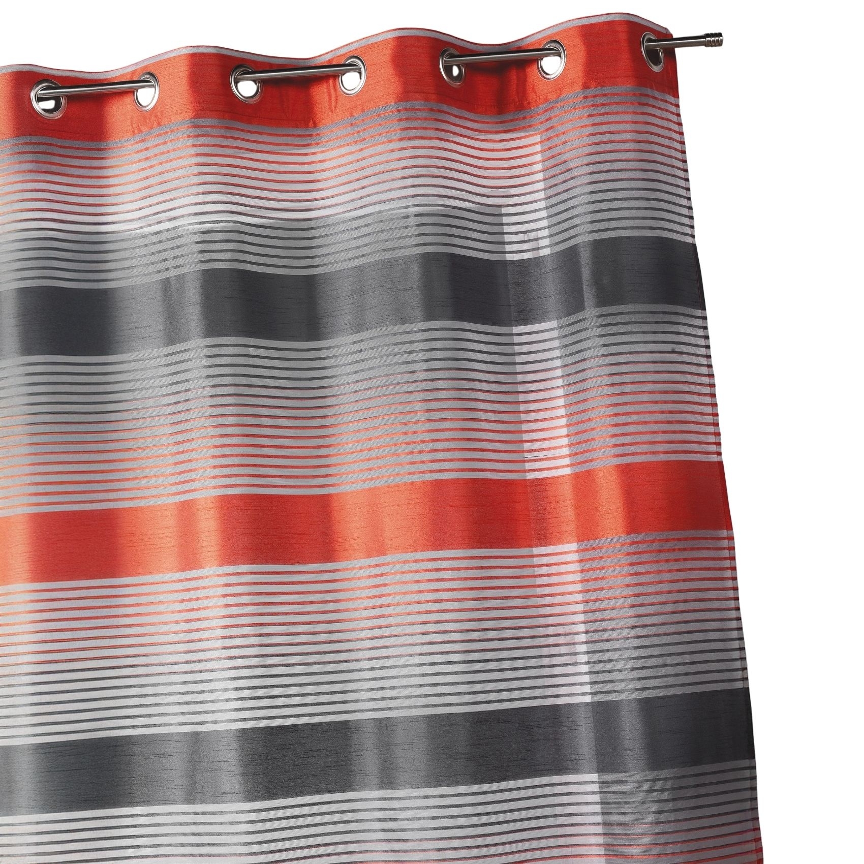 Voilage organza tissé à rayures horizontales — vue 4