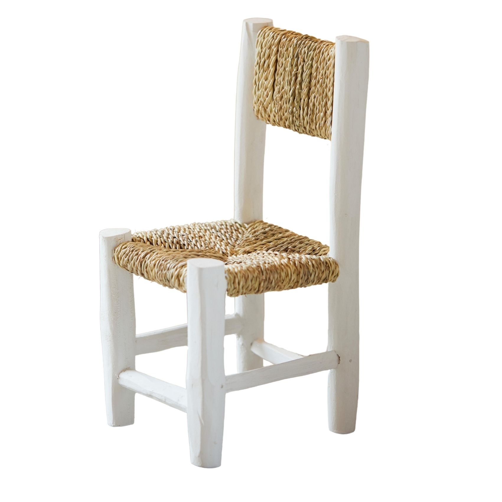 Chaise enfant bois blanc et doum