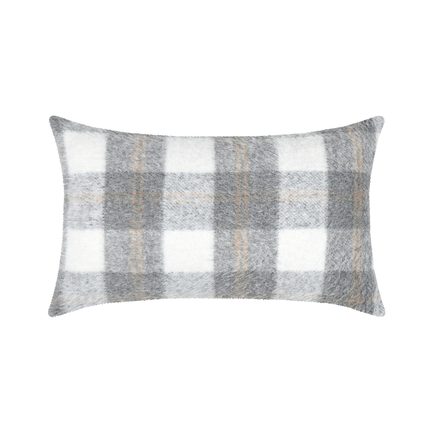 Coussin rectangulaire à carreaux effet laine — vue 4