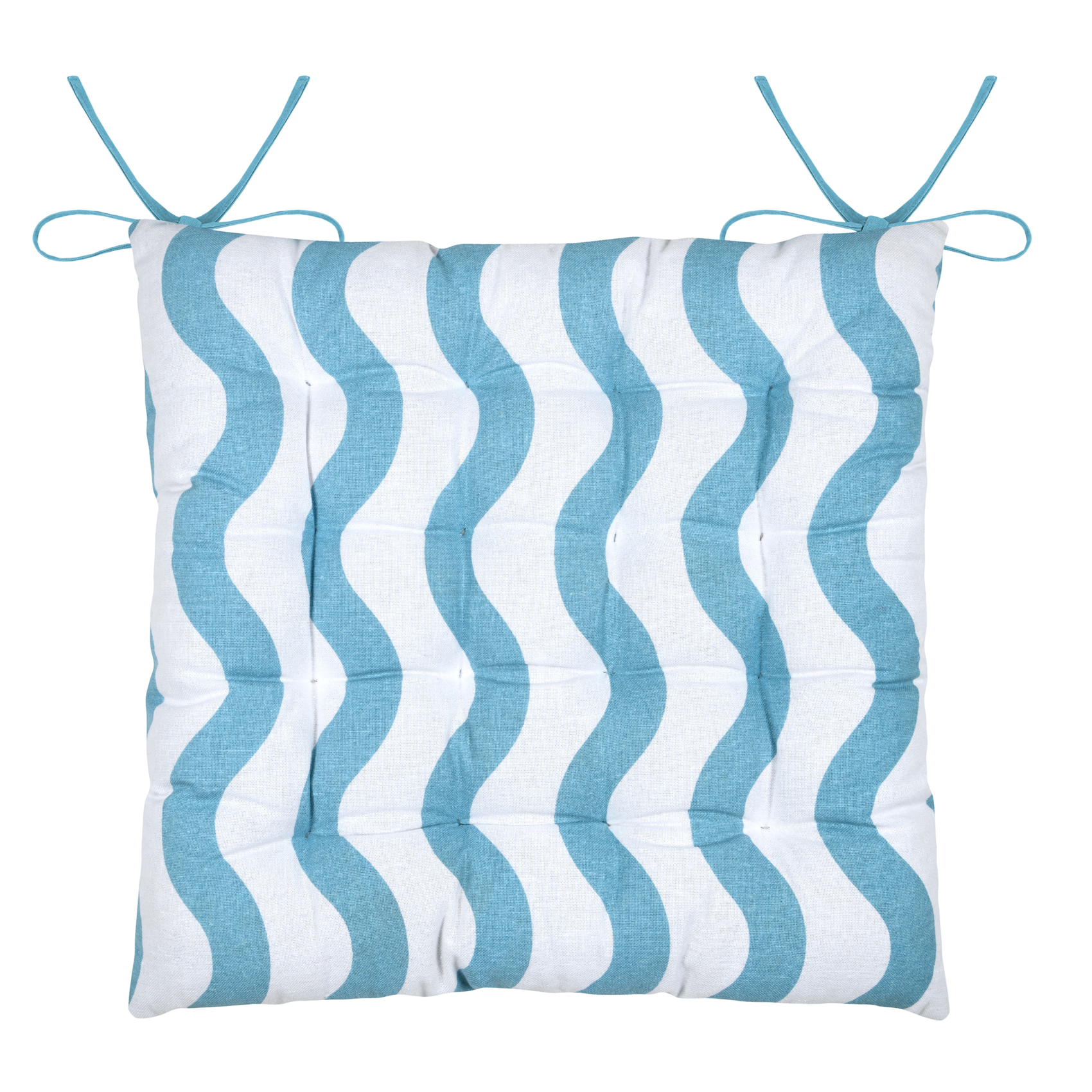 Galette de chaise polycoton matelassée ondulations