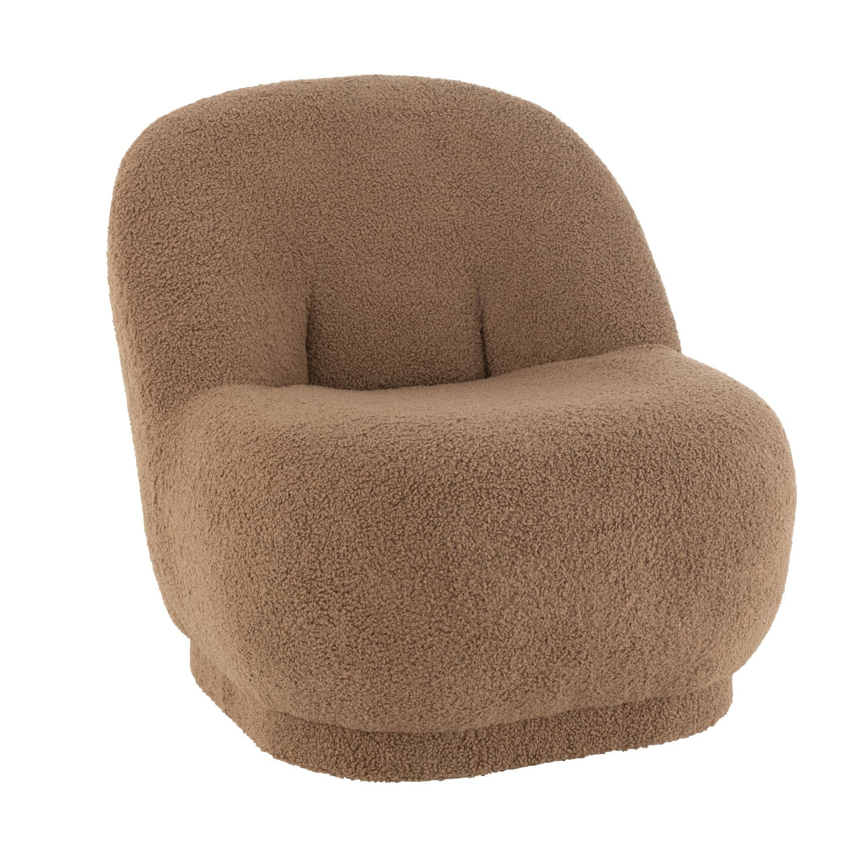 Fauteuil moelleux velours effet bouclette