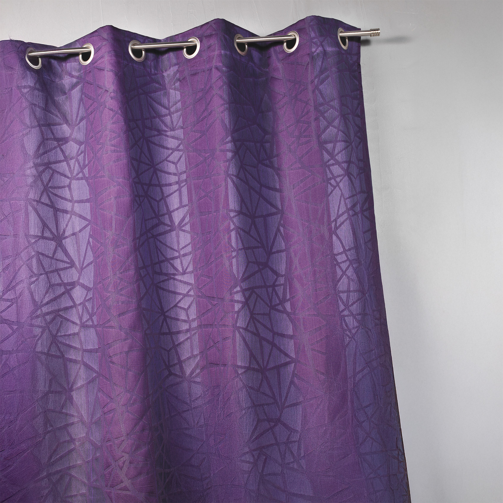 Rideau en jacquard à imprimés et à rayures verticales — vue 3