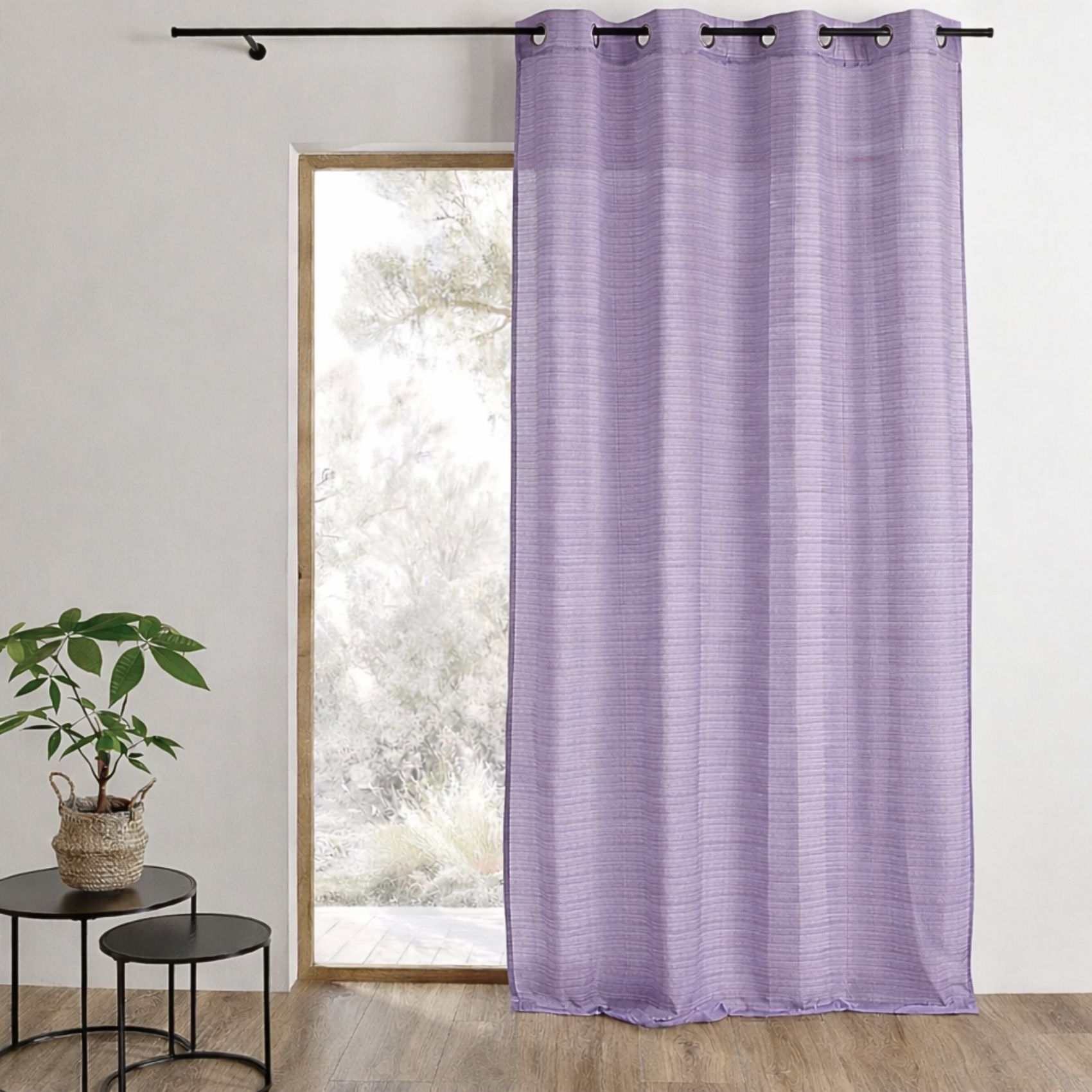 Voilage fantaisie à fines rayures — vue 5