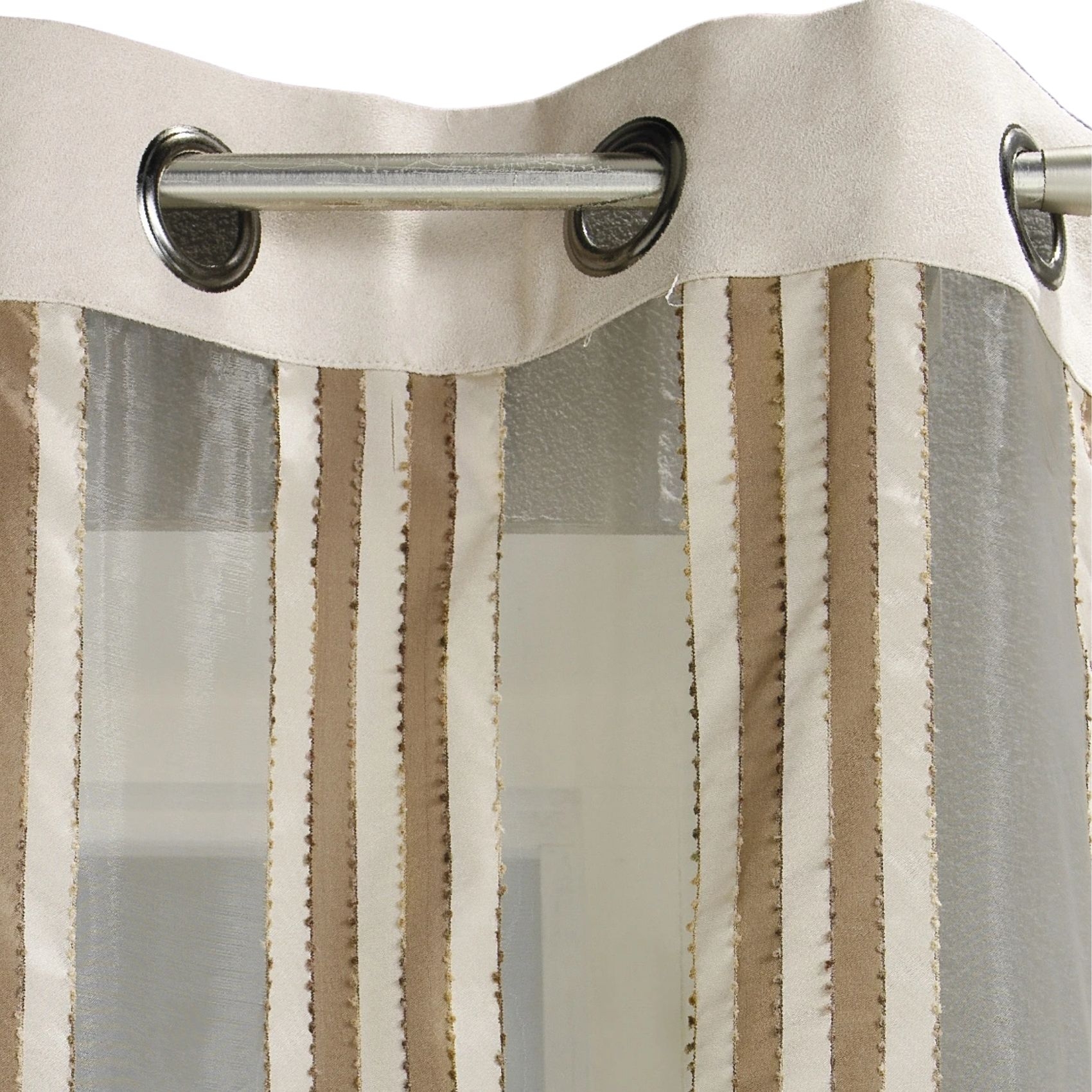 Voilage organza transparent à rayures verticales — vue 3