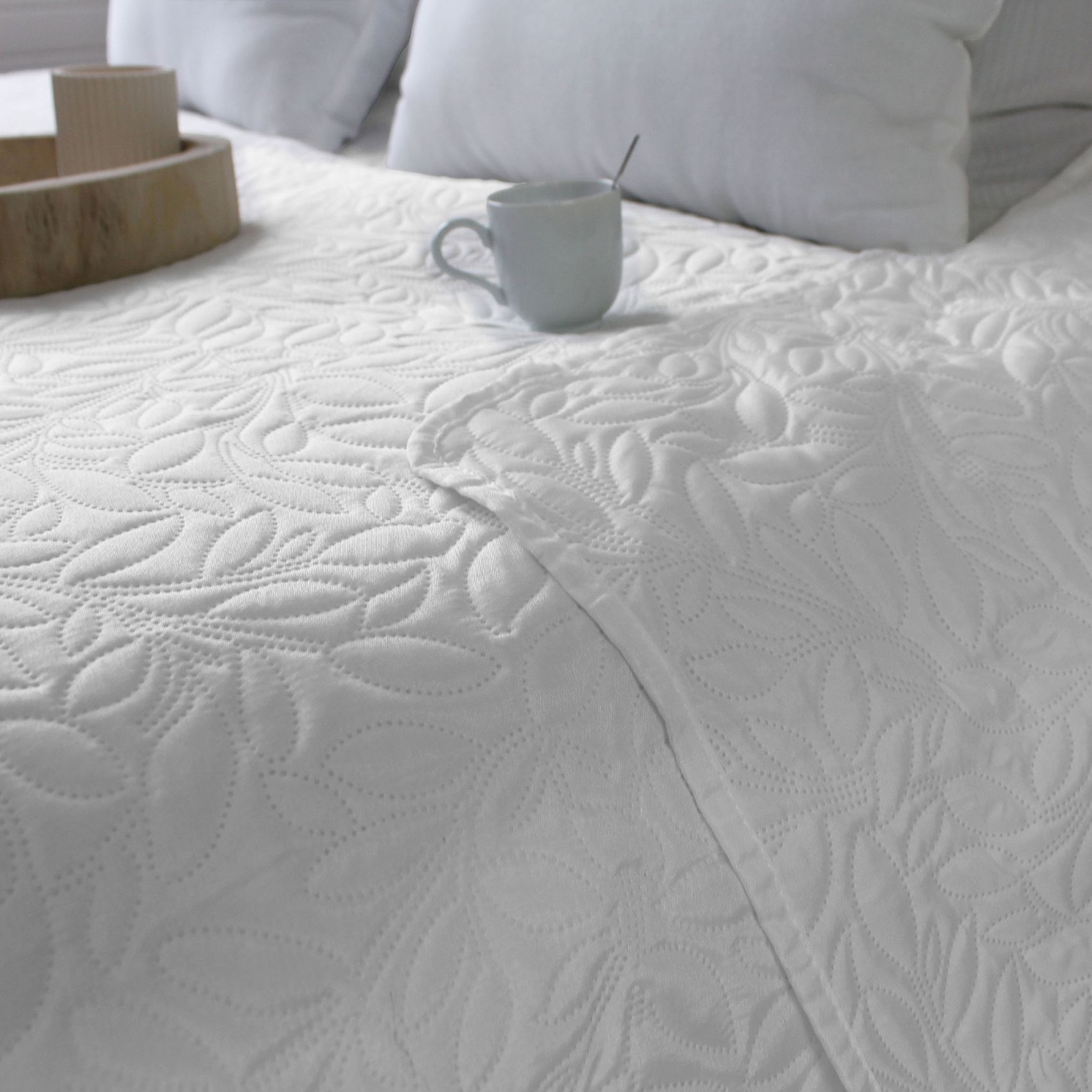 Couvre-lit microfibre à motif floral — vue 4