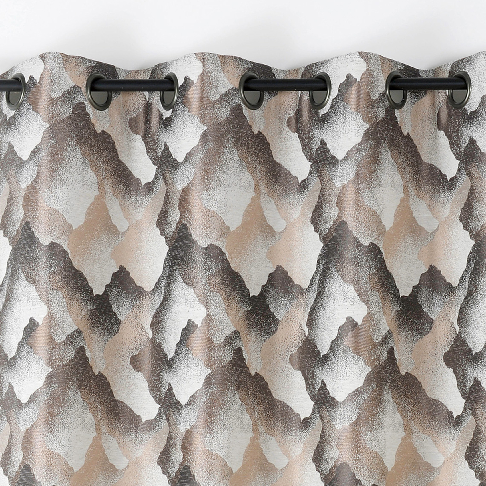 Rideau jacquard à oeillets motif minéral — vue 4