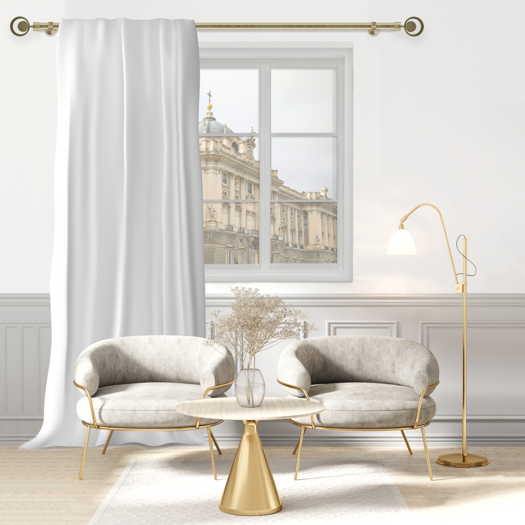 Support tige  pour tringle 95 mm mur D28 - D20 mm — vue 3