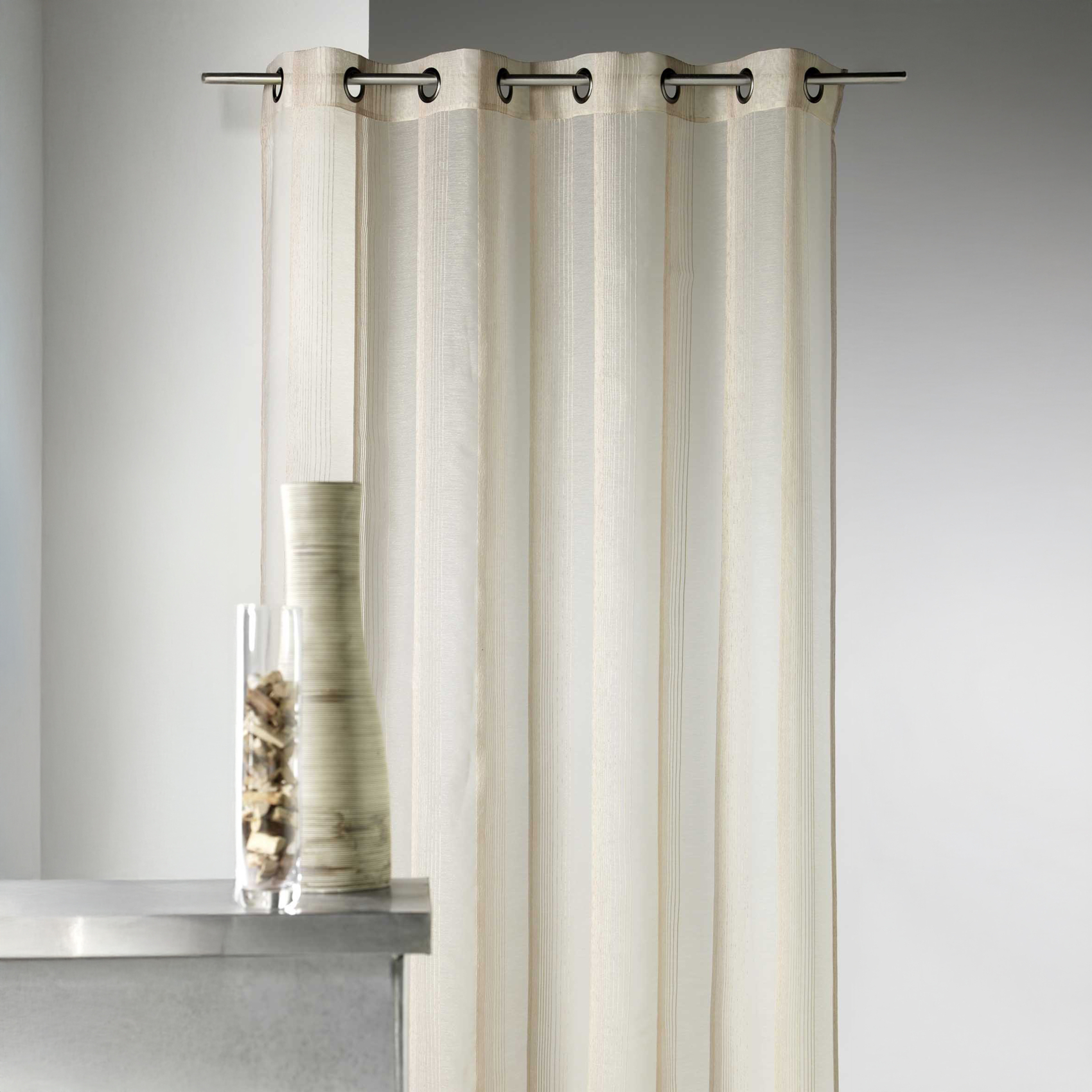 Voilage rayures verticales tons sur tons — vue 5