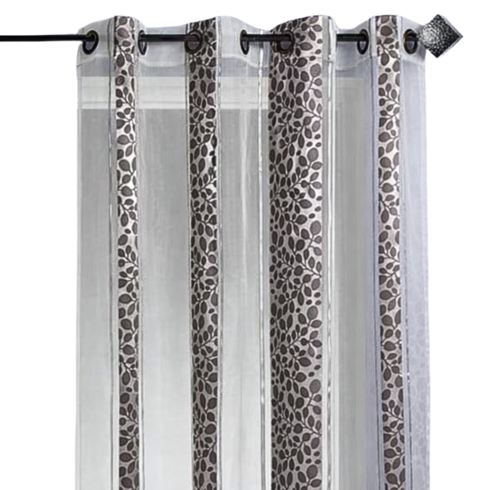 Voilage Organza jacquard motif feuillage — vue 3