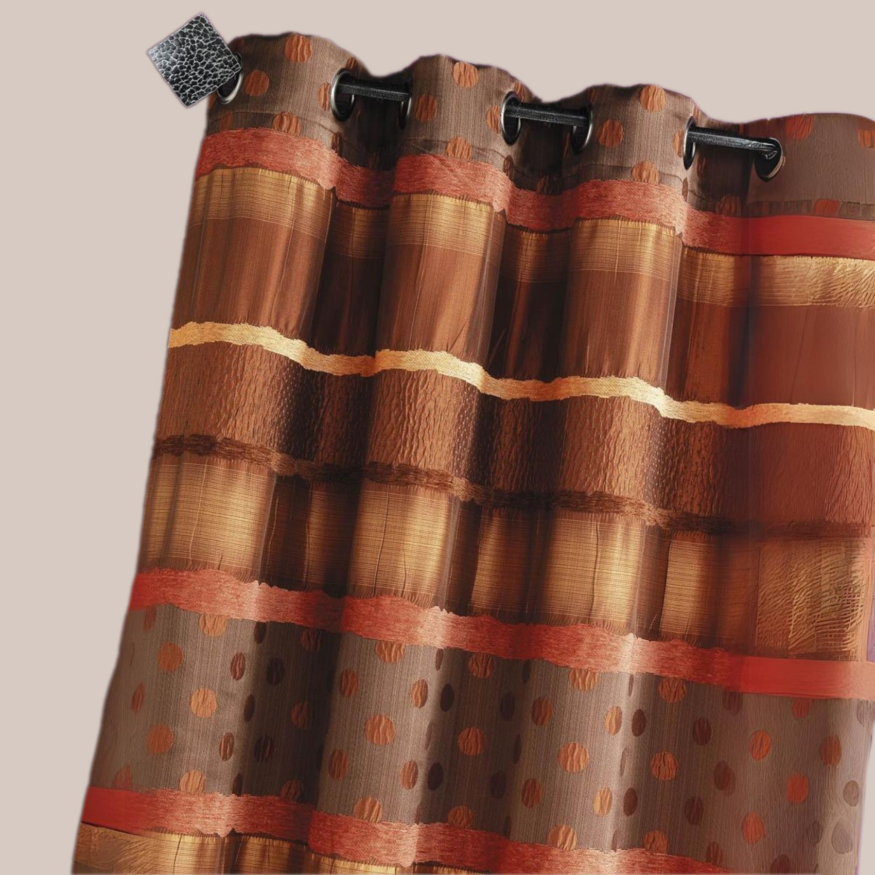 Rideau Jacquard Pois et Rayures