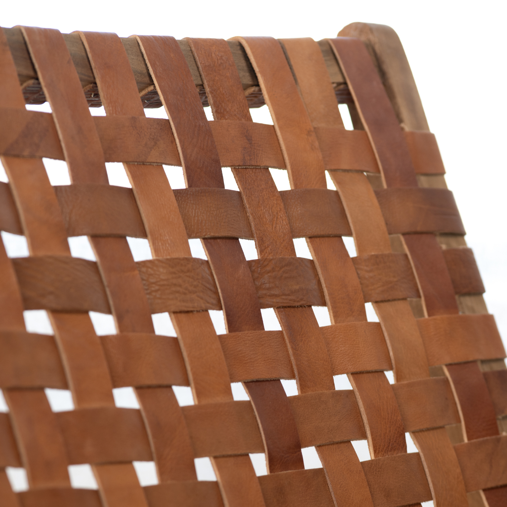 Fauteuil Lounge bois de noyer et cuir — vue 5