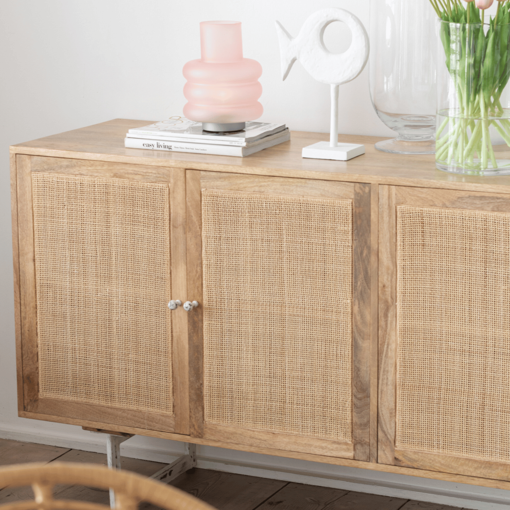Buffet en rotin et bois de manguier naturel — vue 4