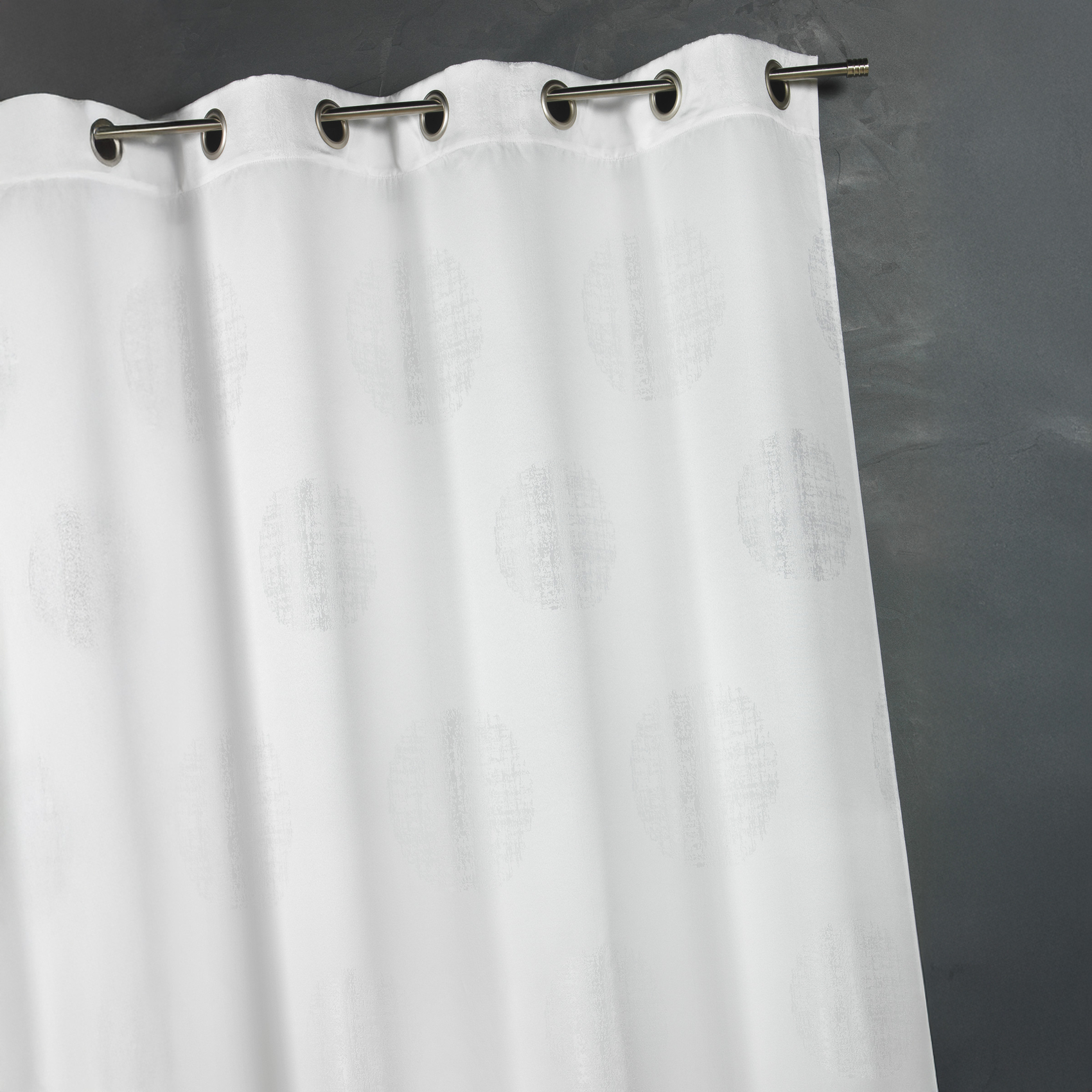 Rideau jacquard imprimé rond chiné