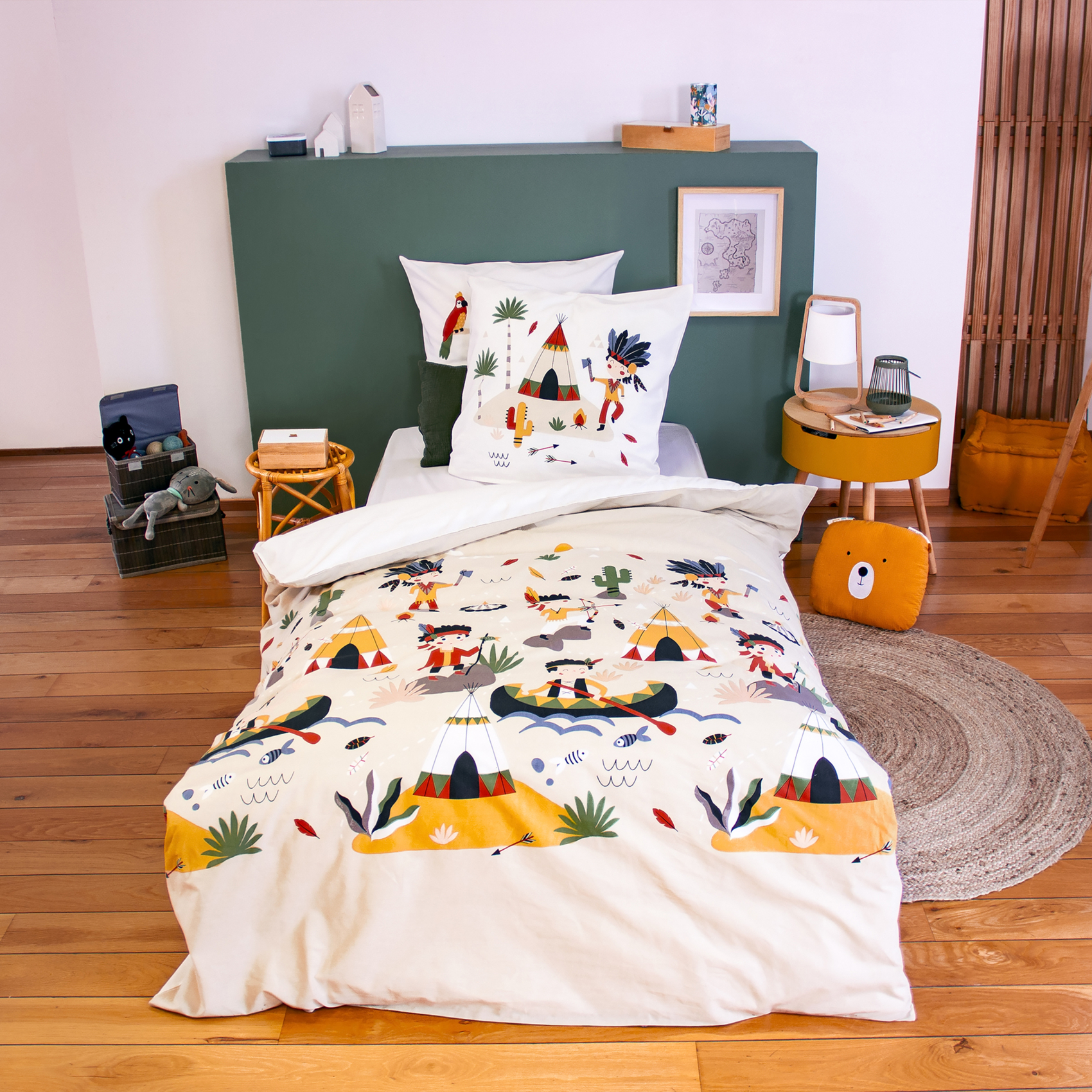 Parure de lit enfant réversible Pirates / Indiens