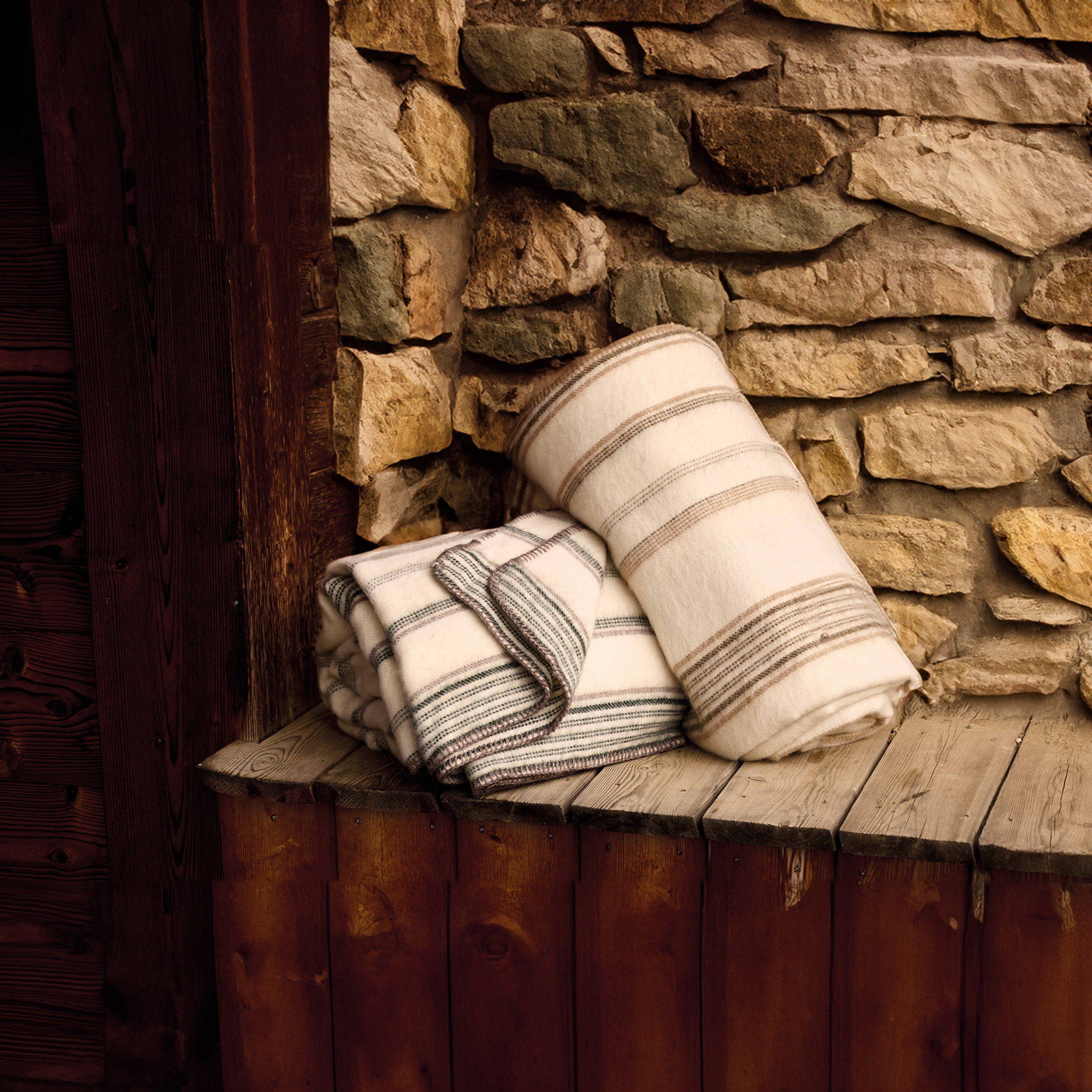 Plaid laine et mohair à rayure — vue 4