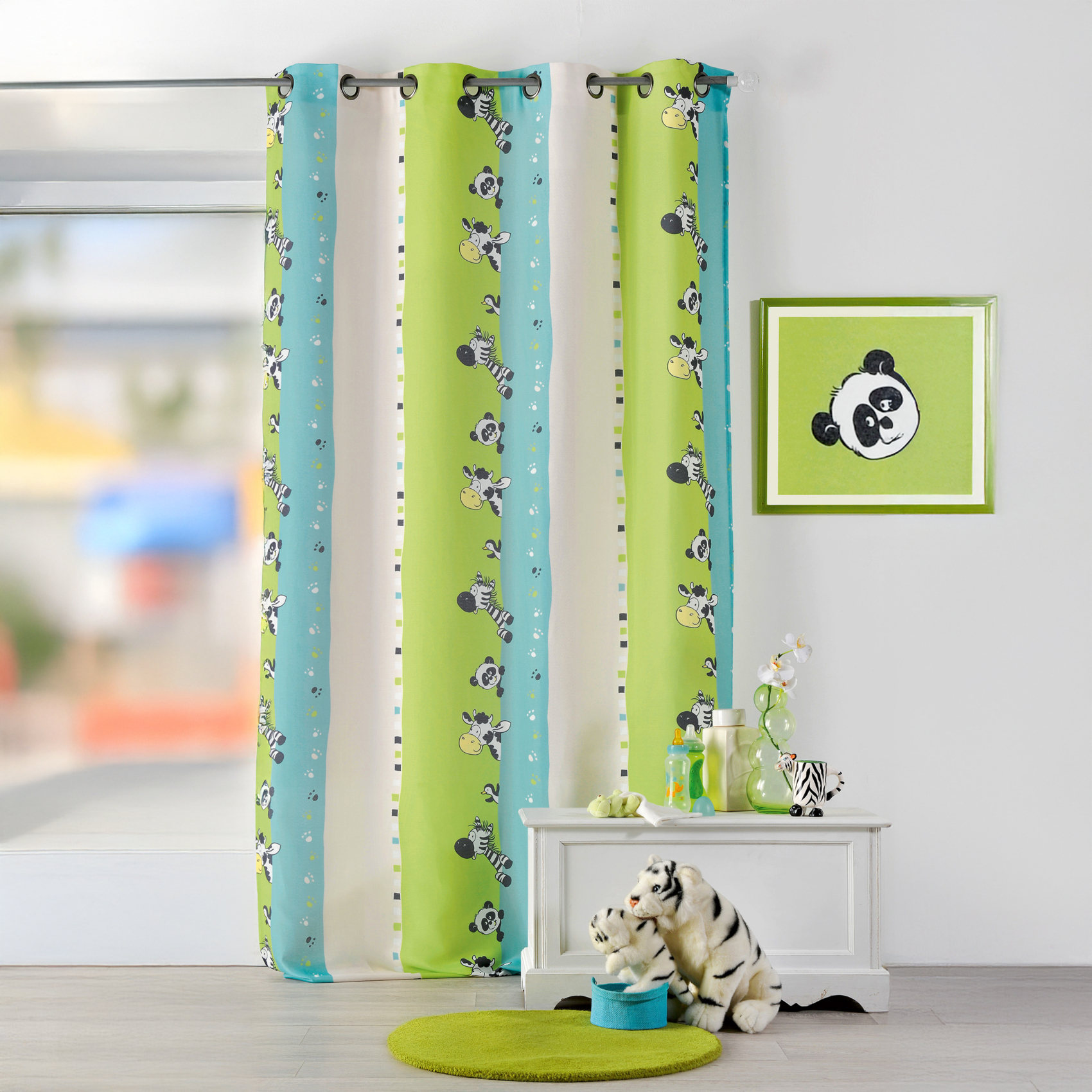 Rideau pour enfant à imprimés zèbre