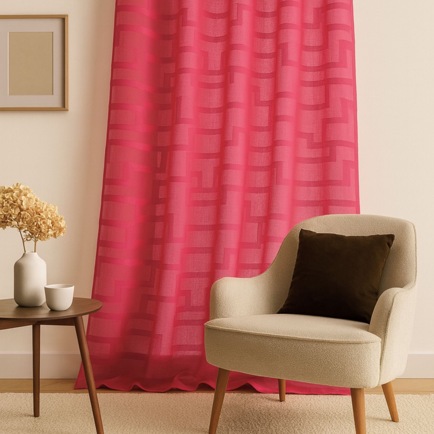 Voilage coloré flash motifs ton sur ton — vue 4