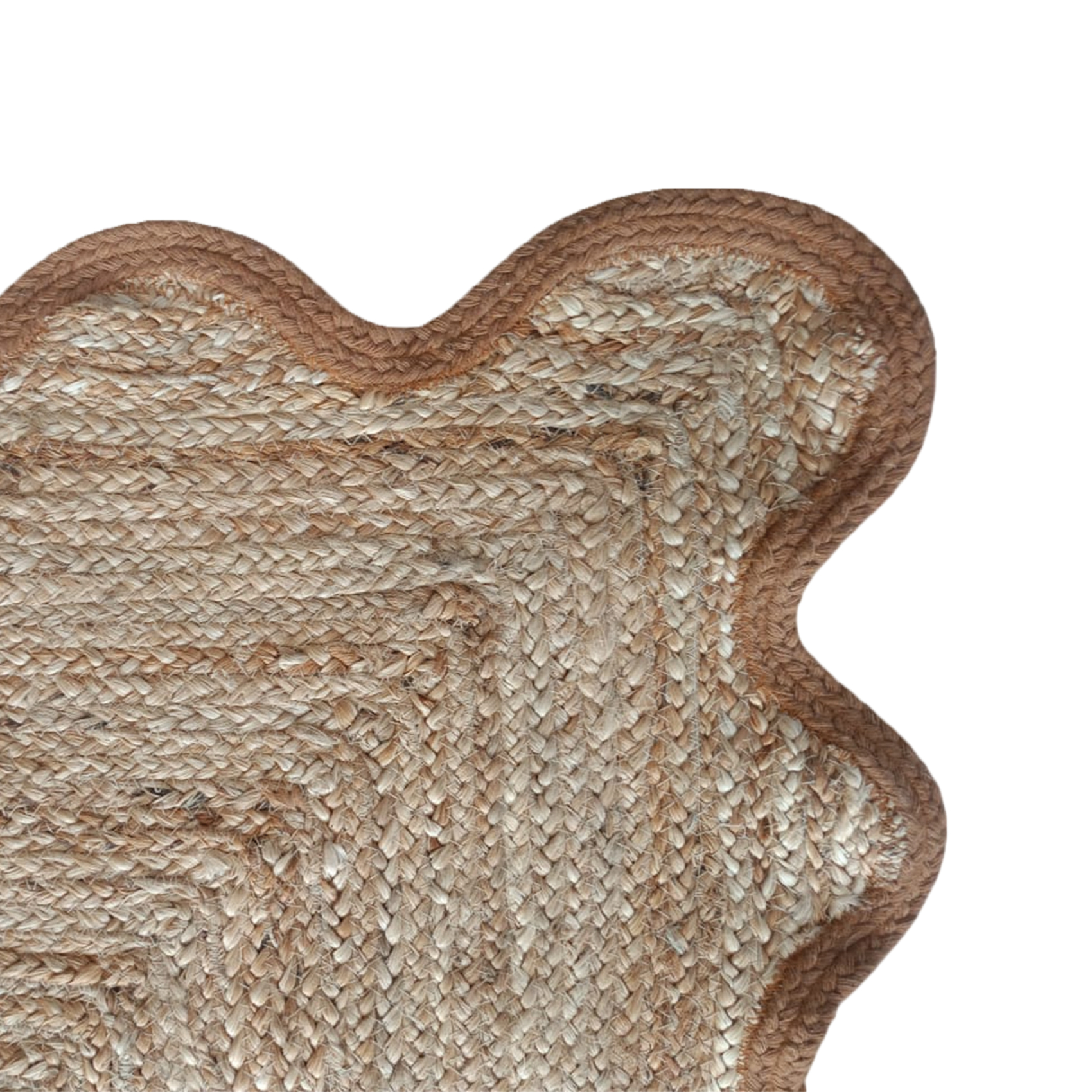 Tapis de salon tressé avec finition ondulée — vue 3