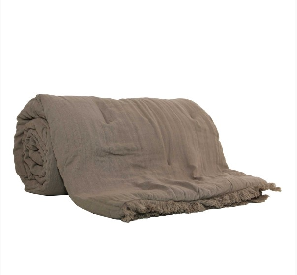 Plaid à franges en gaze de coton — vue 3