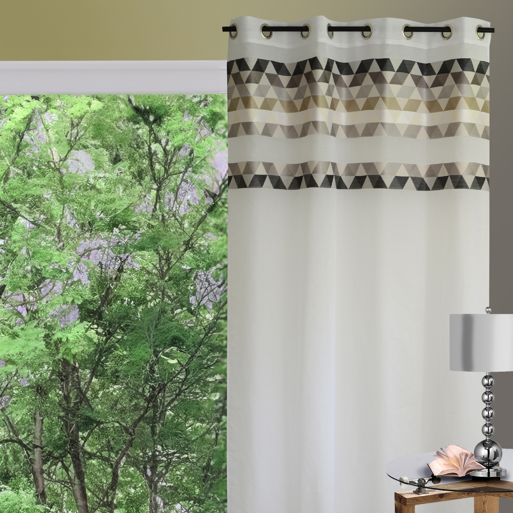 Voilage en étamine à parement haut triangle — vue 3