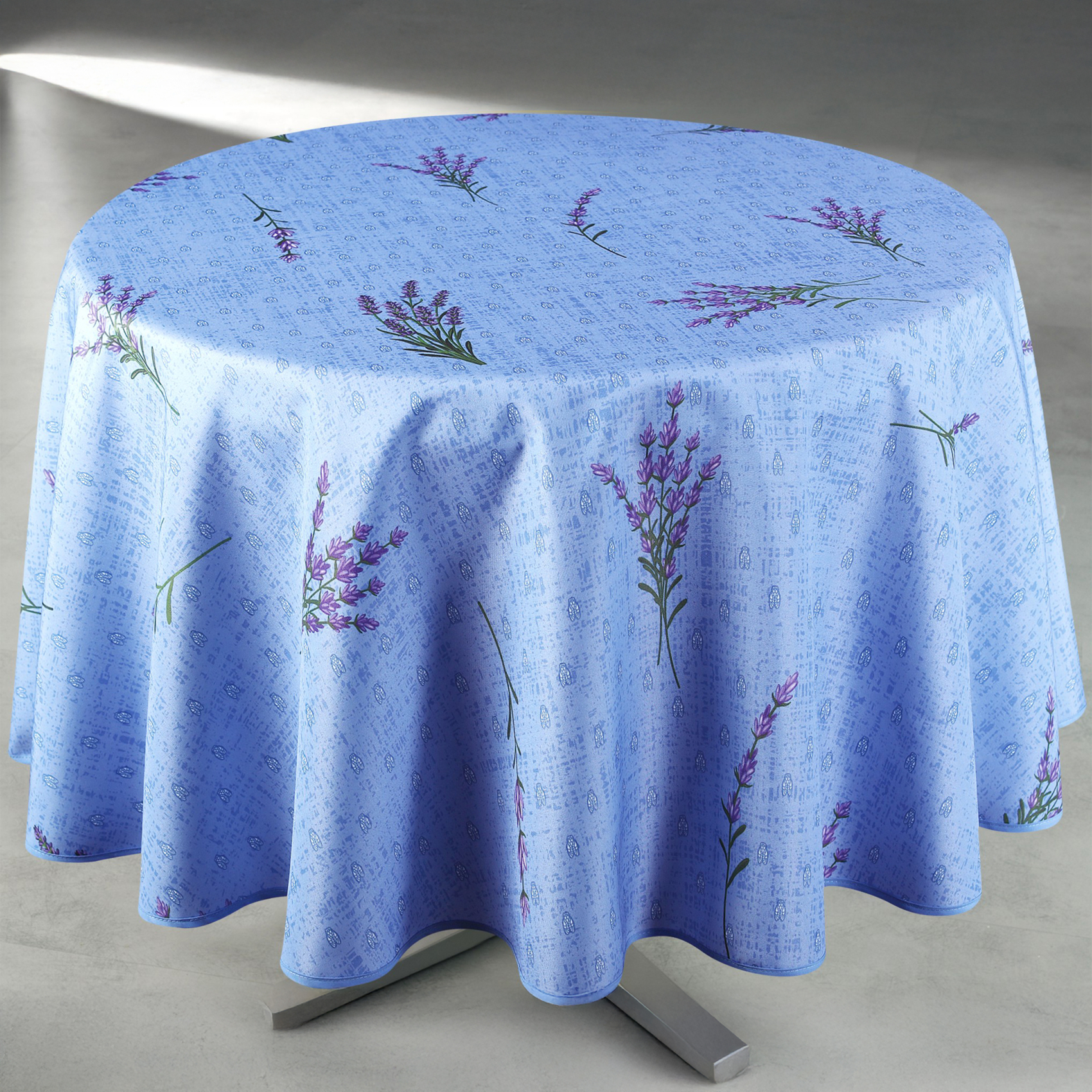 Nappe anti-tâche ronde motif lavande — vue 4