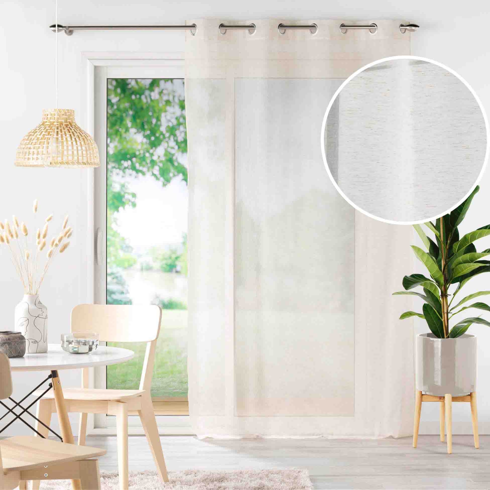 Voilage effet lin tissé — vue 3