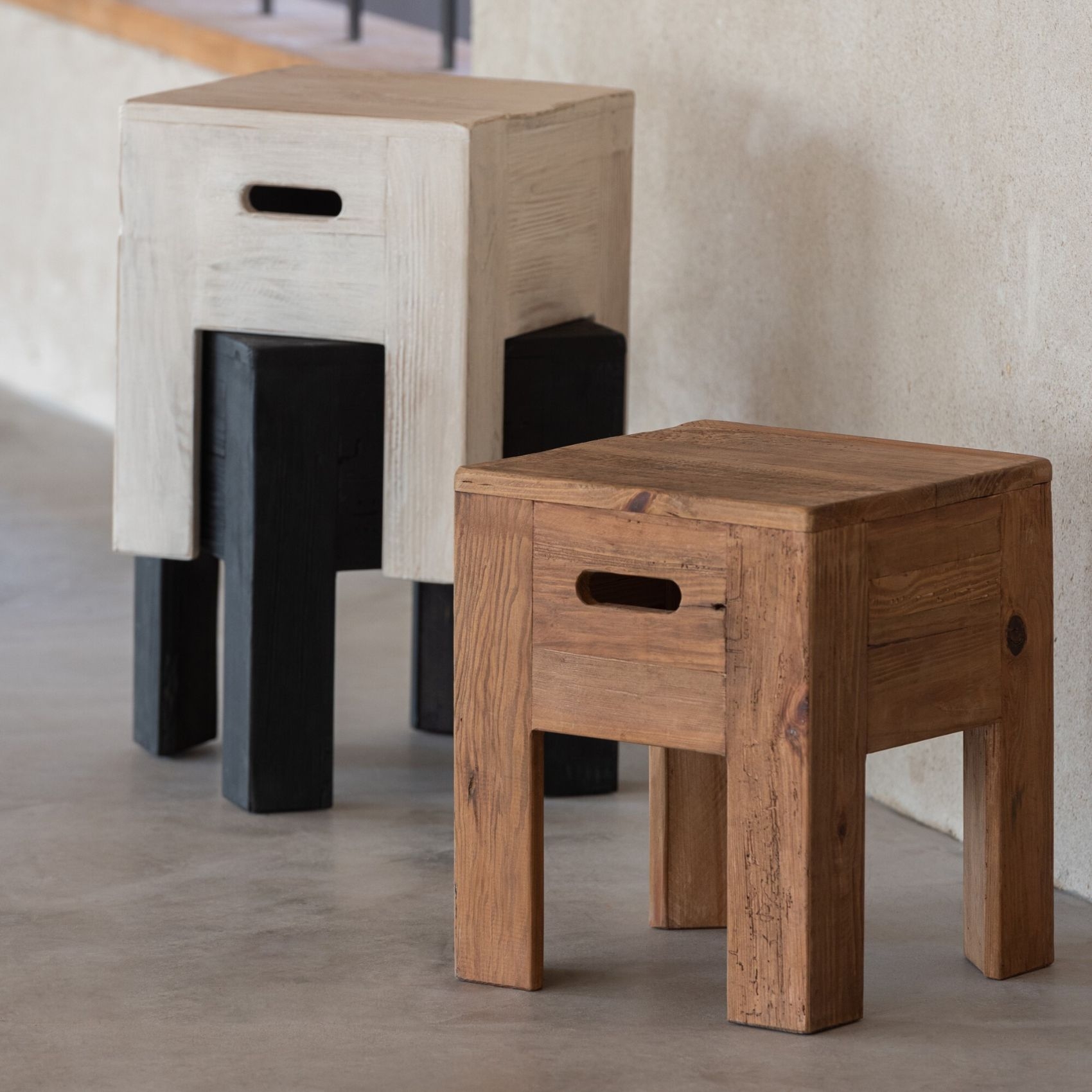 Tabouret bois vintage — vue 5
