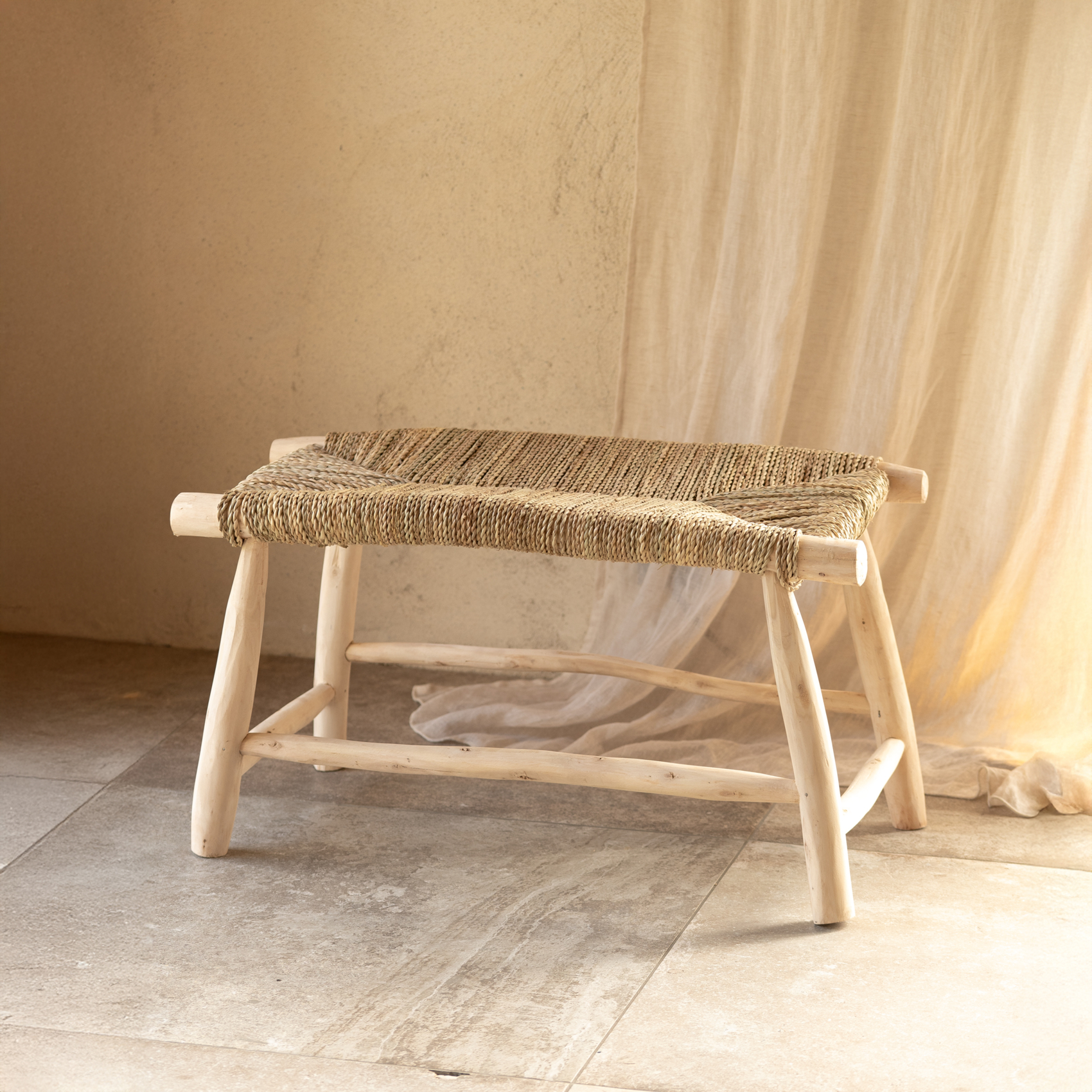 Banc bois naturel Japandi — vue 6