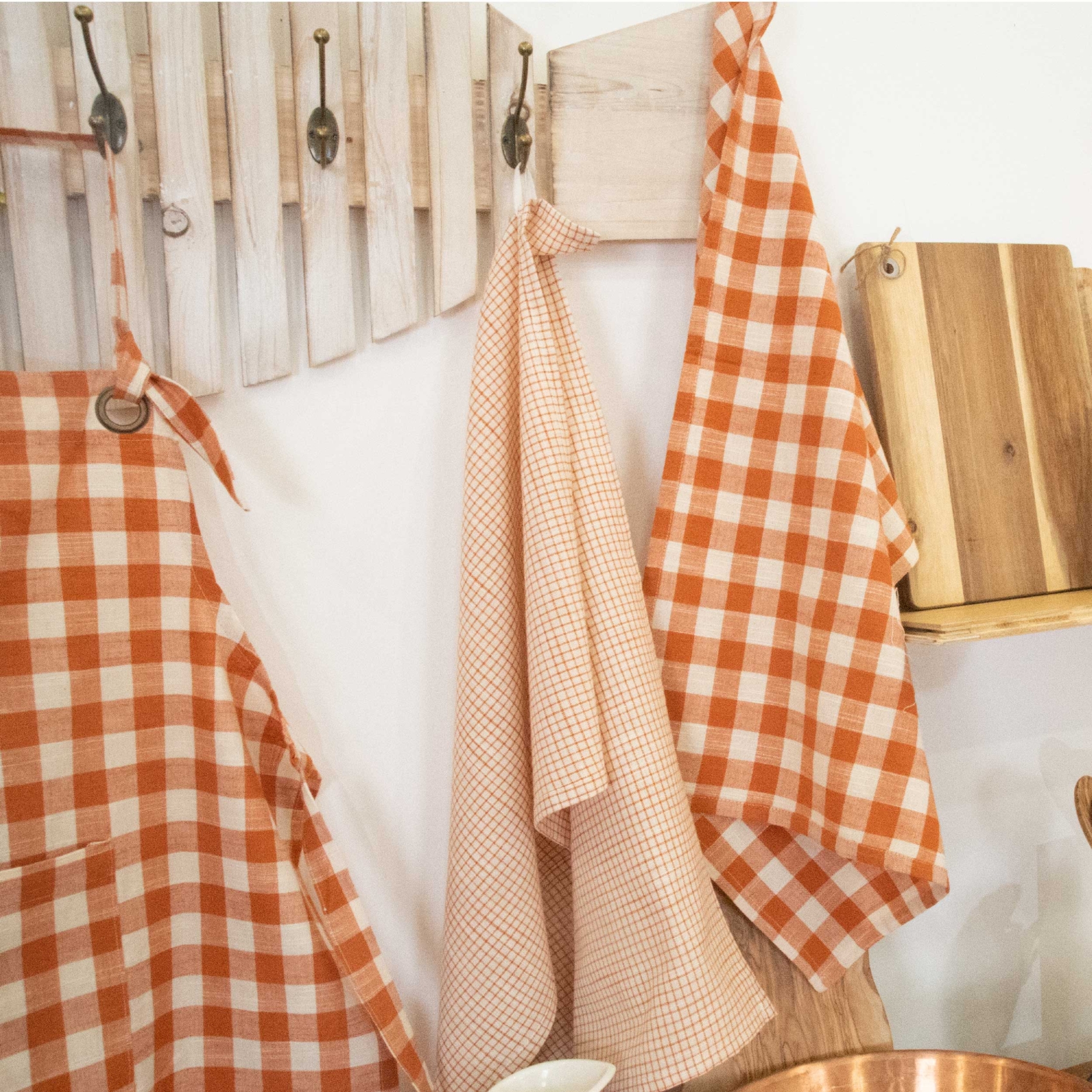 Lot de 3 torchons à carreaux en coton — vue 3