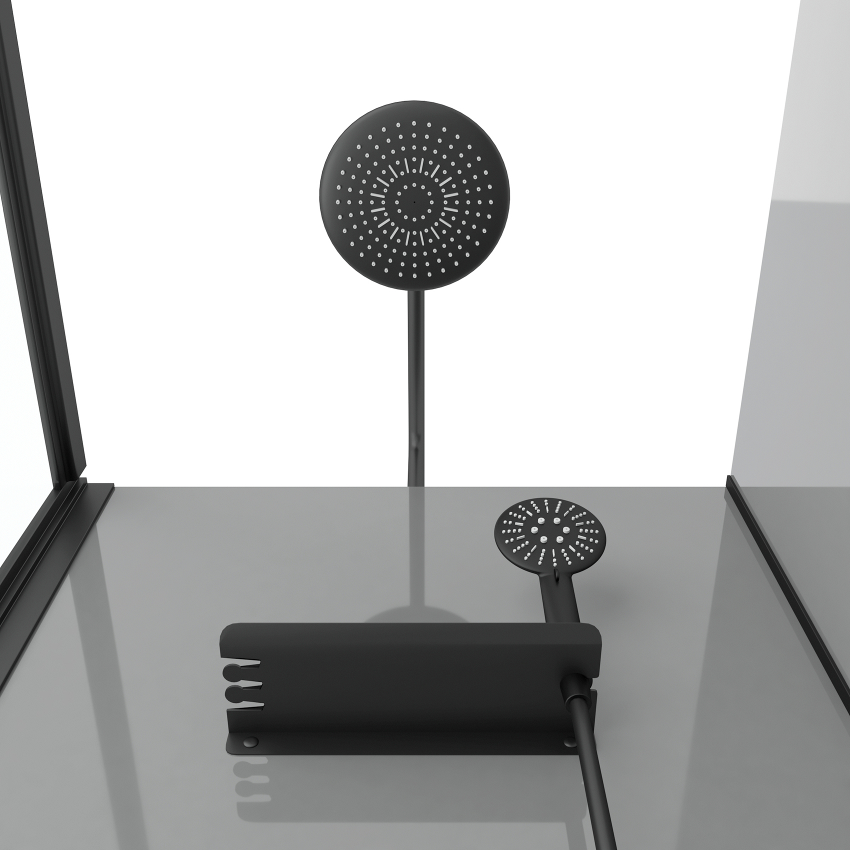 Cabine de douche rectangulaire avec receveur bas et porte coulissante — vue 6
