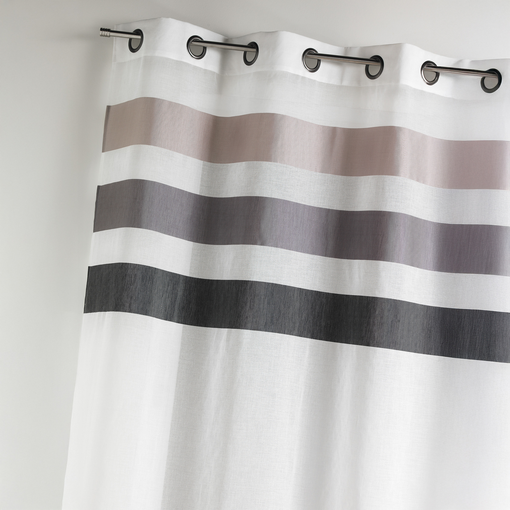 Voilage en étamine fantaisie à rayures horizontales — vue 4