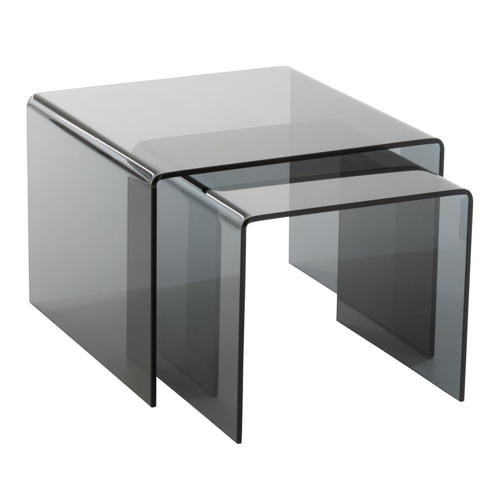 Set de 2 tables gigognes en verre — vue 3