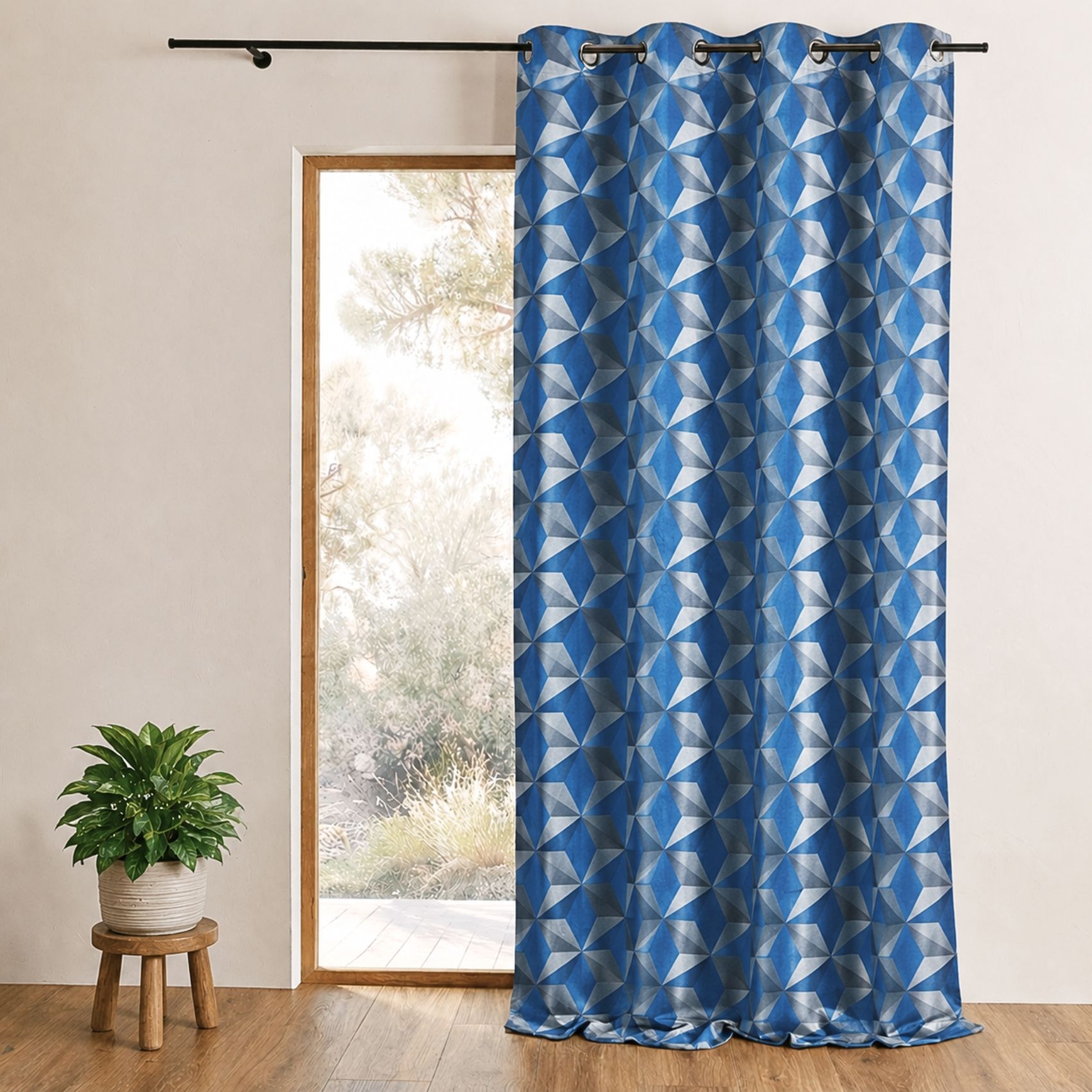 Rideau en jacquard imprimés géométriques
