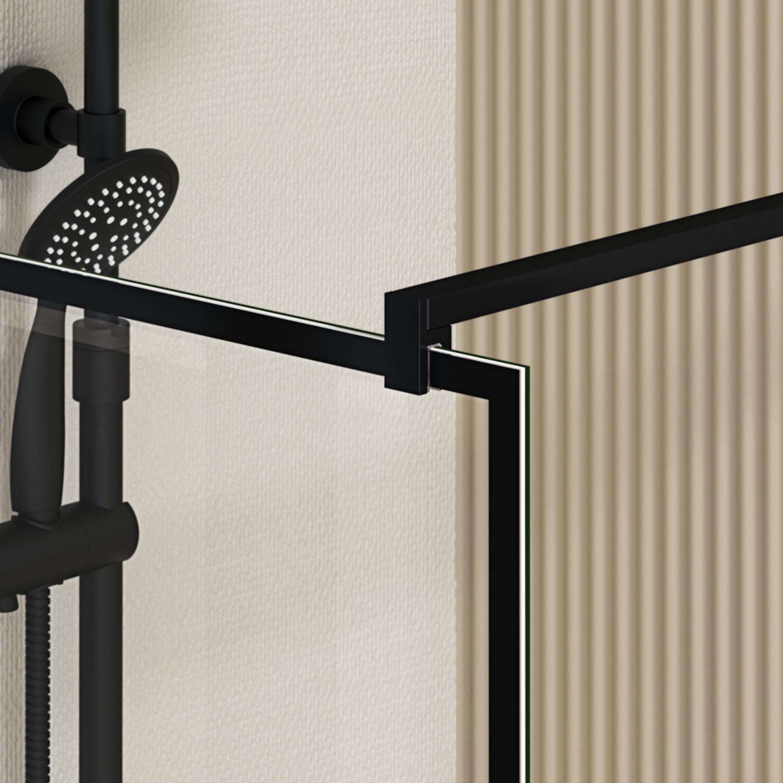 Paroi de douche fixe sérigraphiée en verre trempé anticalcaire — vue 6