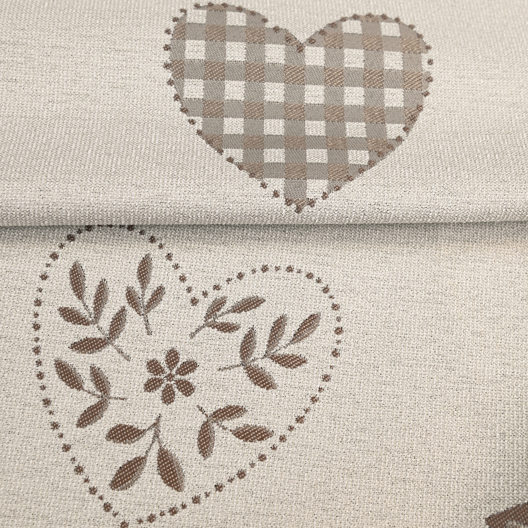 Tissu jacquard à motifs cœurs — vue 3