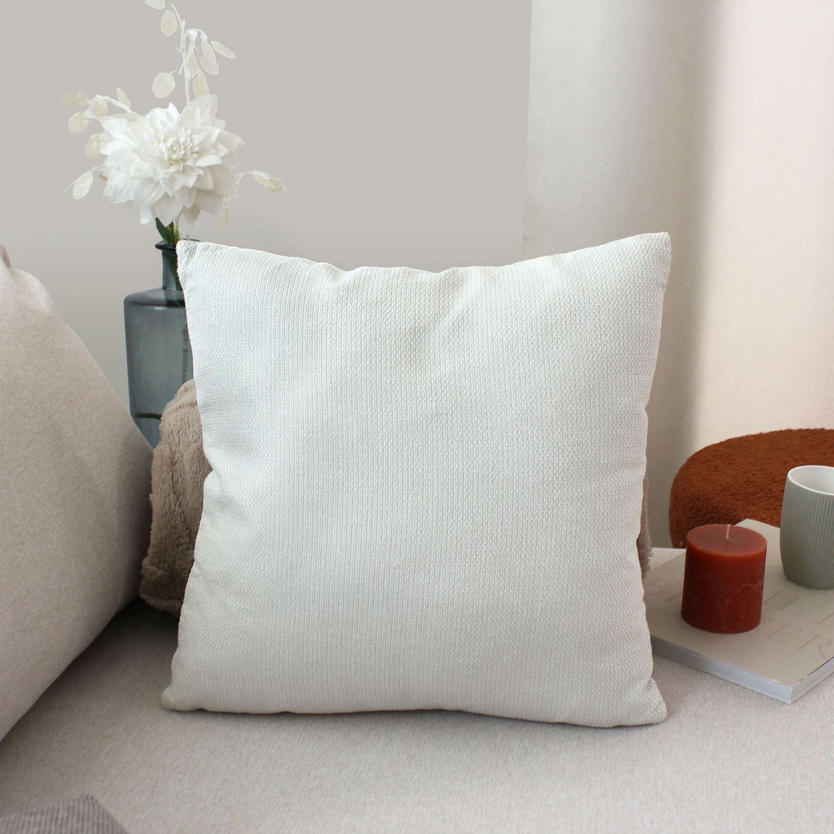 Coussin déhoussable en velours chenillé — vue 4