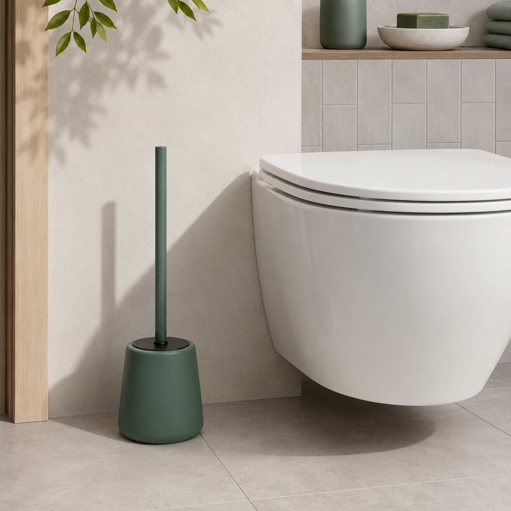 Brosse WC avec porte-brosse en grès céramique — vue 6