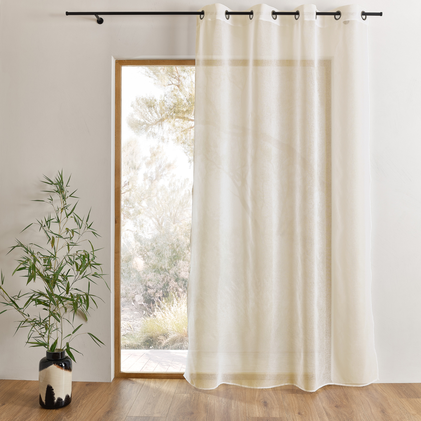 Voilage uni à oeillets grande largeur — vue 5