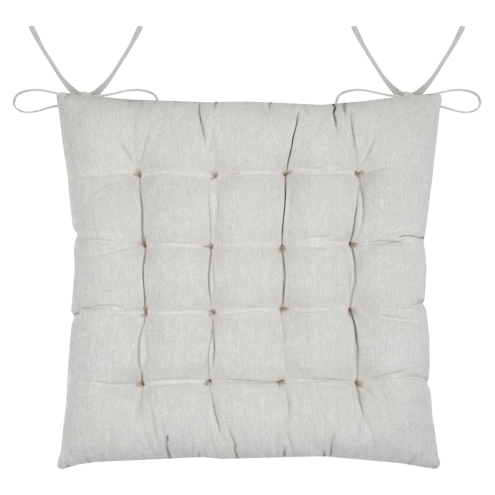 Galette de chaise polycoton matelassée 16 points avec liens — vue 3