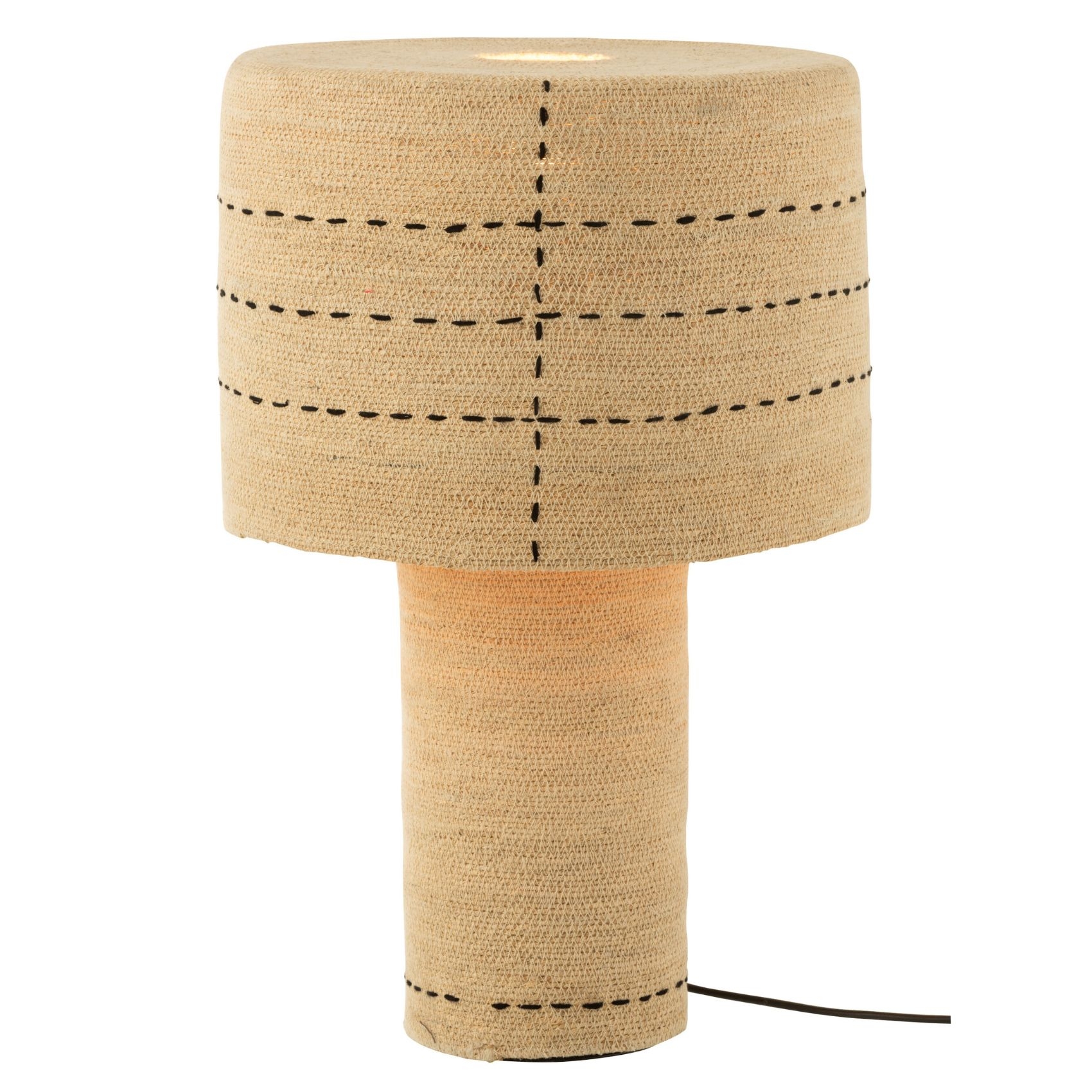 Lampe à poser pontillés en jonc de mer naturel — vue 3